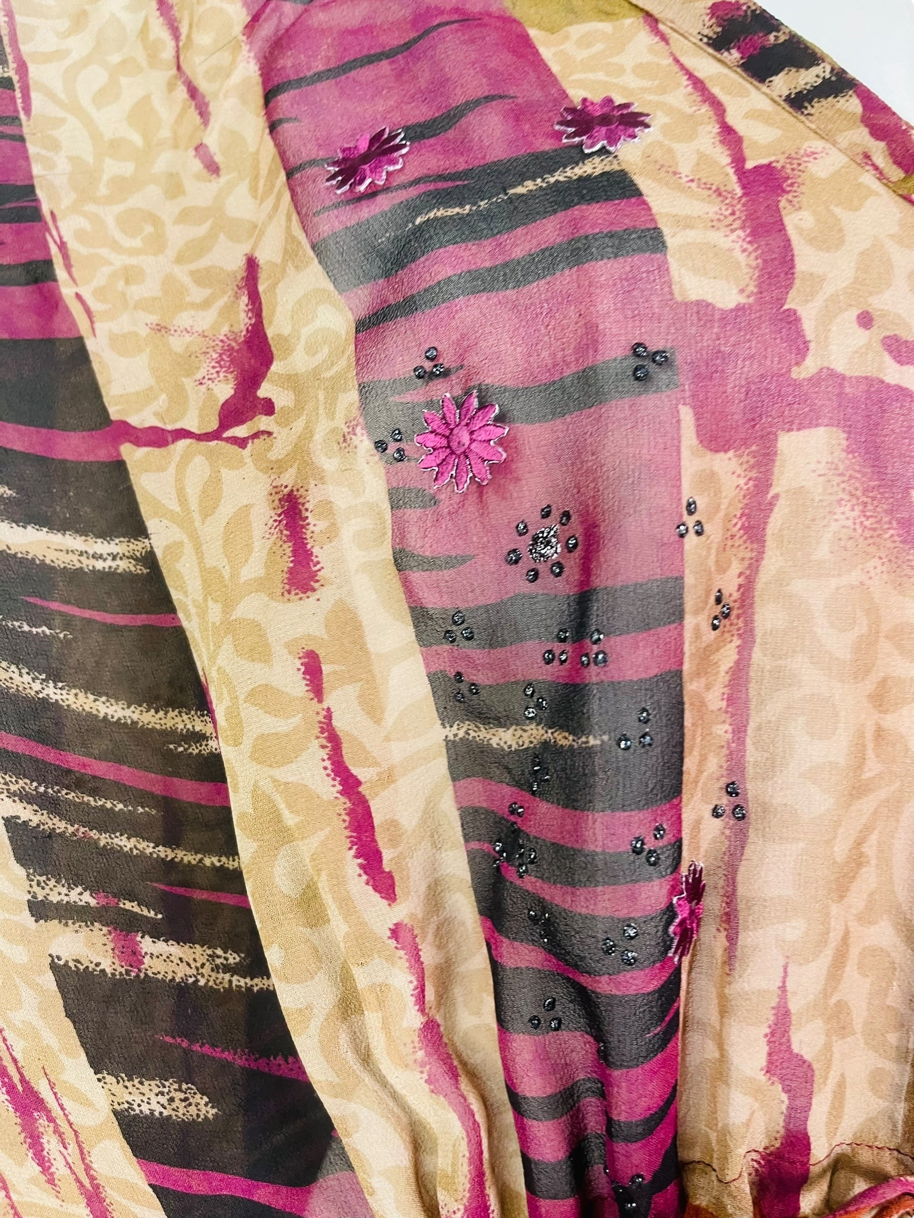 PRG7608 Sheer Wabi Sabi Pure Silk Maxi Kaftan