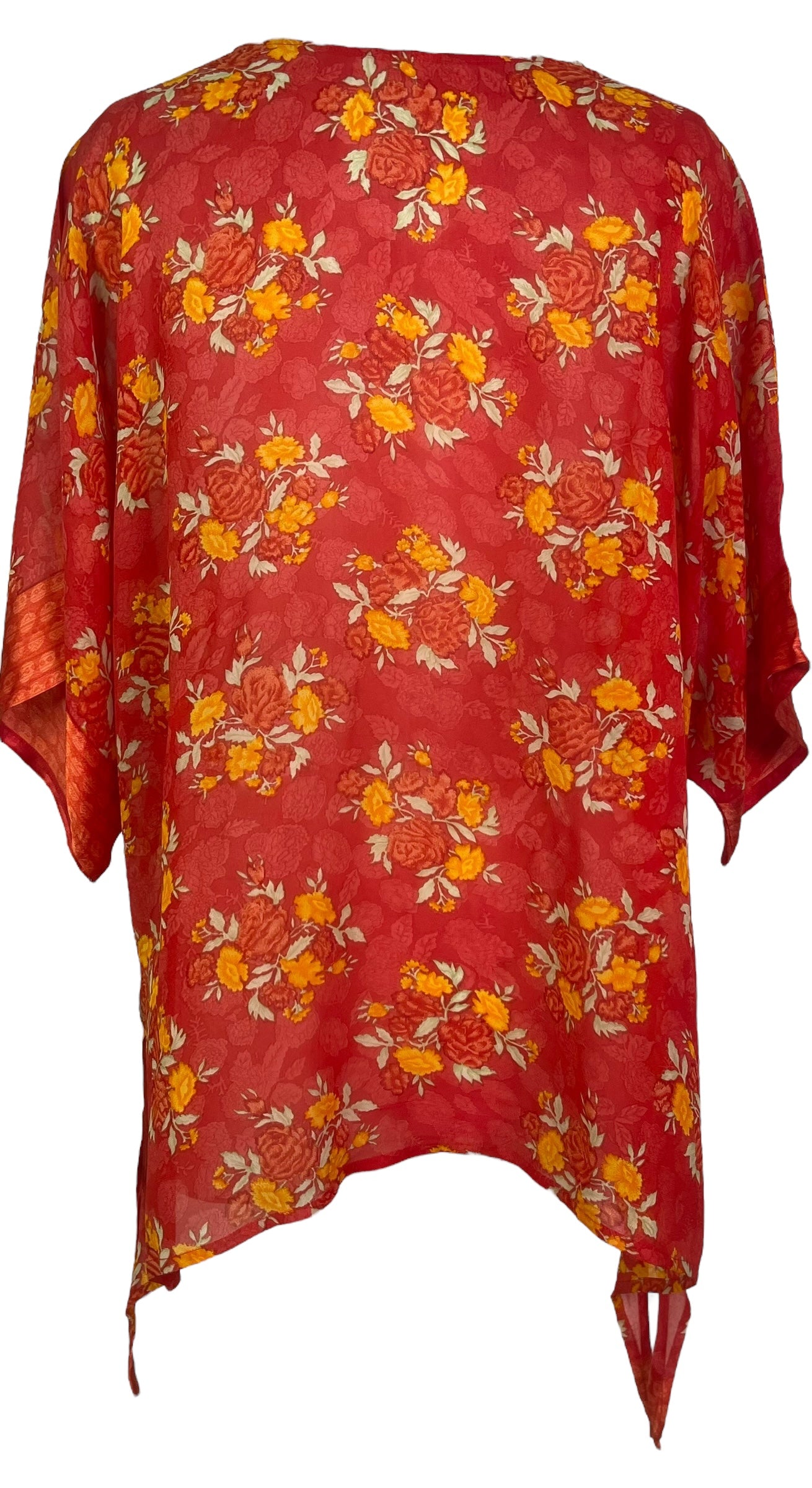 PRG8202 Sheer Avatar Pure Silk Long Tunic with Side Ties