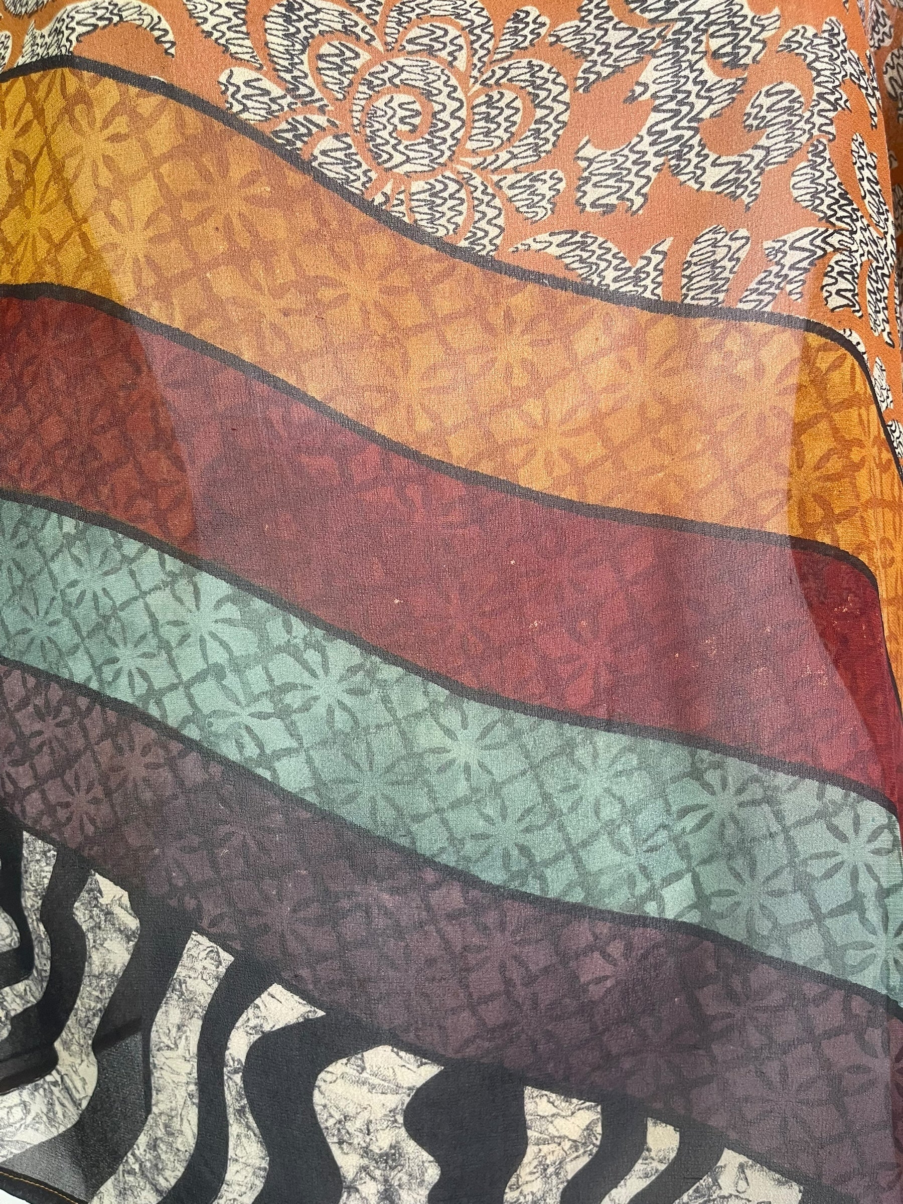 PREVIEW PRG8523 Sheer Wabi Sabi Pure Silk Side Slit Top by FEBRUARY2026 – Handmade ethical Side Slit Top from sariKNOTsari using upcycled silk. Designed in Canada for travel and slow fashion, loved from Toronto to LA to Sydney.