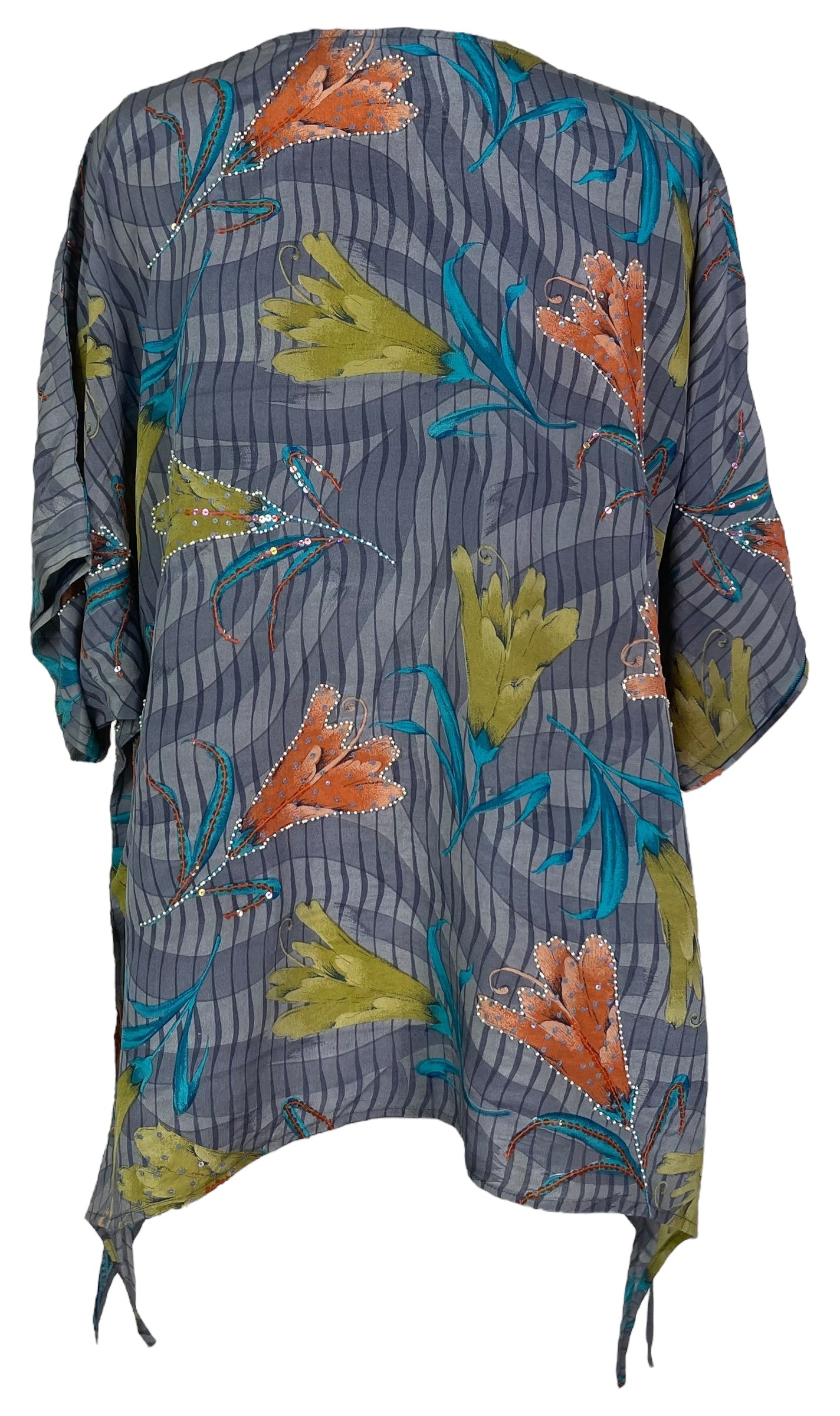 PRC7867 Avatar Pure Silk Long Tunic with Side Ties