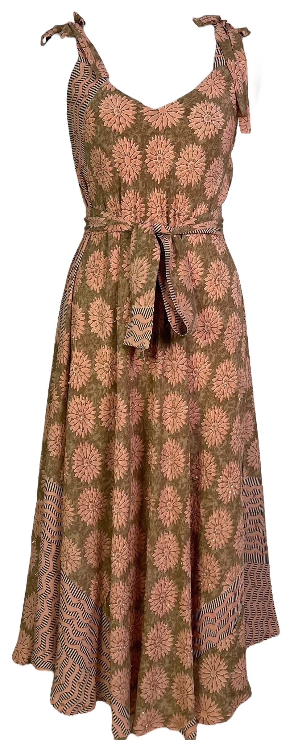 PRC7250 Wabi Sabi Pure Silk Maxi Dress with Belt