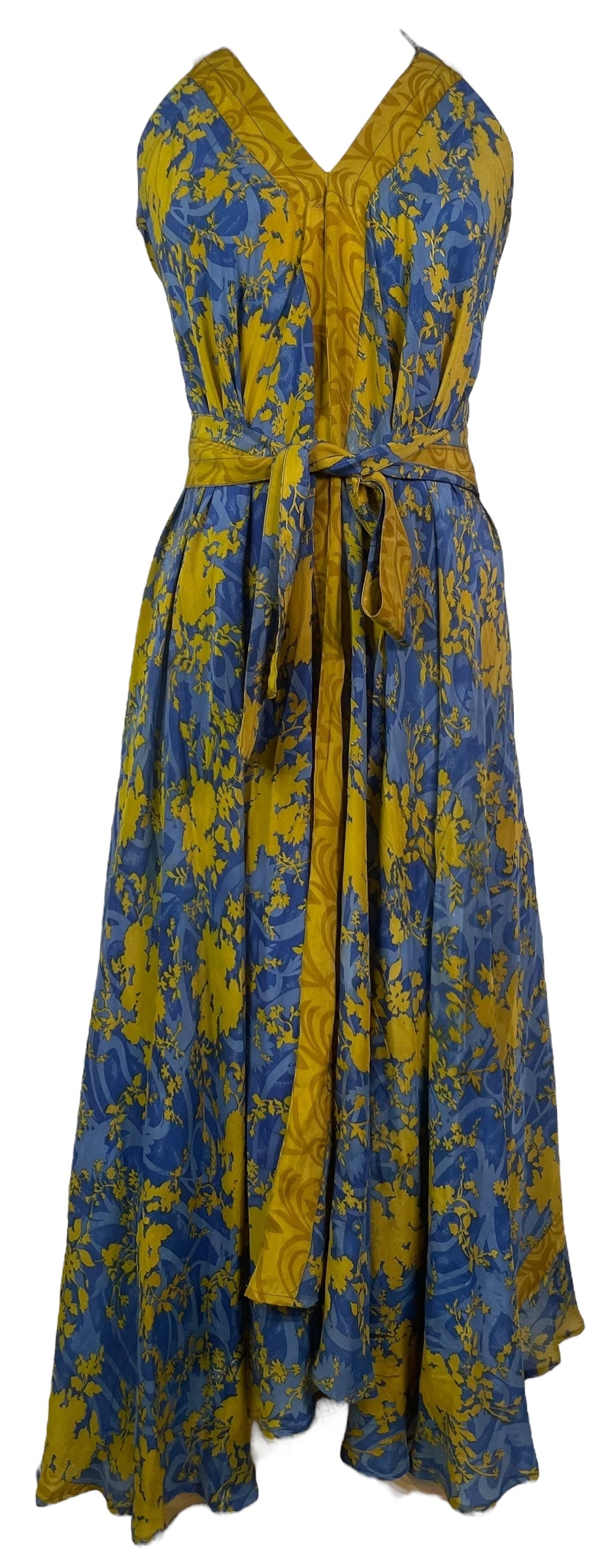 PRC7683 Wabi Sabi Pure Silk Maxi Dress with Belt