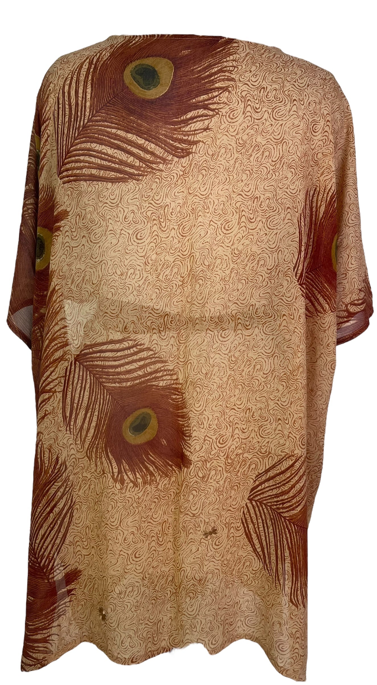 MARKETING PRG7873 Sheer Avatar Pure Silk Kimono-Sleeved Jacket with Belt by MARKETING – Handmade ethical Short Kimono from sariKNOTsari using upcycled silk. Designed in Canada for travel and slow fashion, loved from Toronto to LA to Sydney.