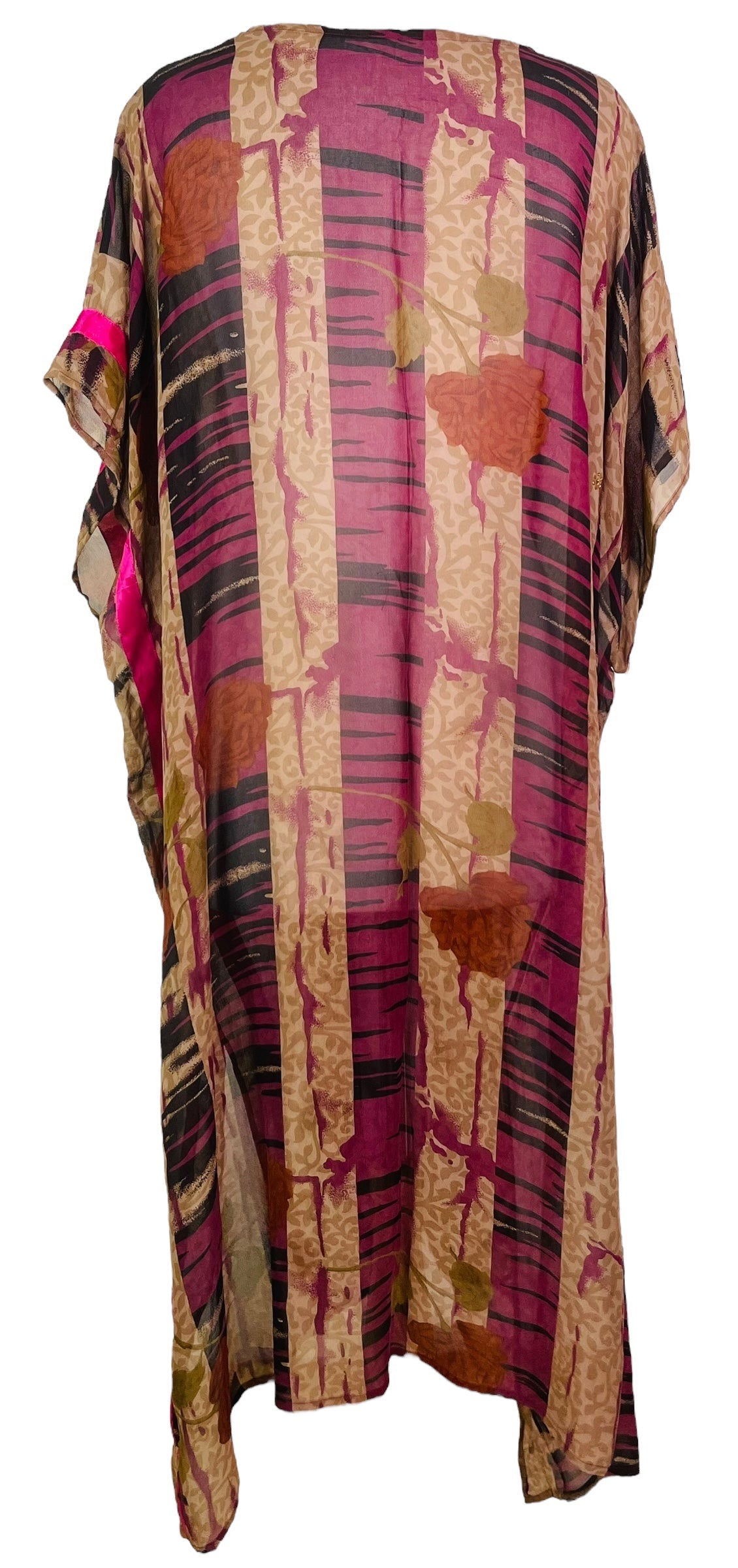 PRG7608 Sheer Wabi Sabi Pure Silk Maxi Kaftan