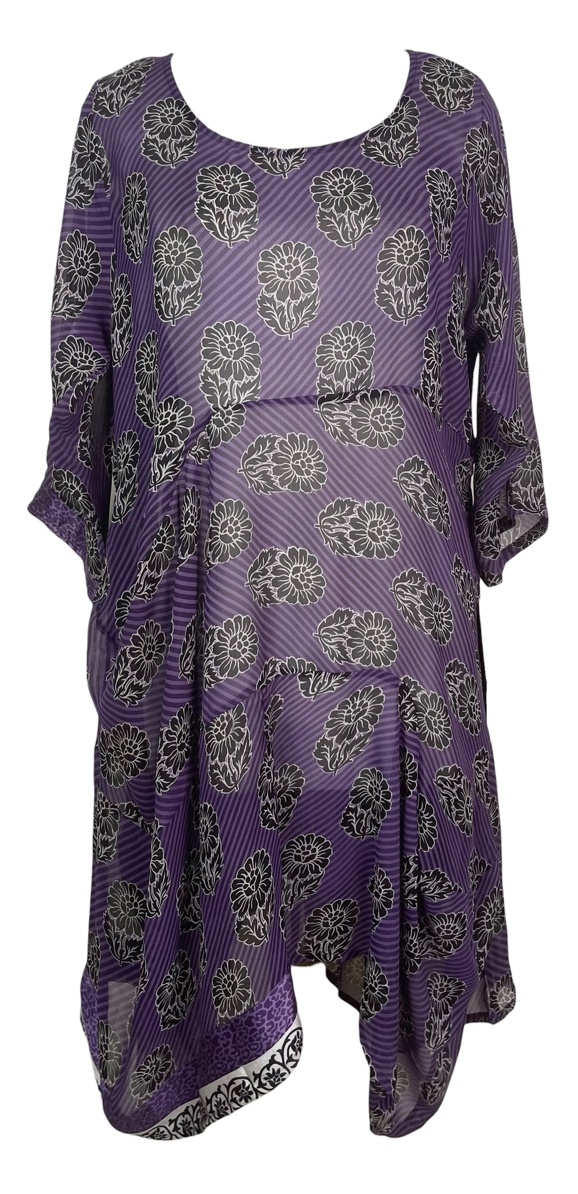 PREVIEW PRG8433 Sheer Wabi Sabi Sculptural Silk Long Tunic Dress by FEBRUARY2026 – Handmade ethical Sculptural Dress from sariKNOTsari using upcycled silk. Designed in Canada for travel and slow fashion, loved from Toronto to LA to Sydney.