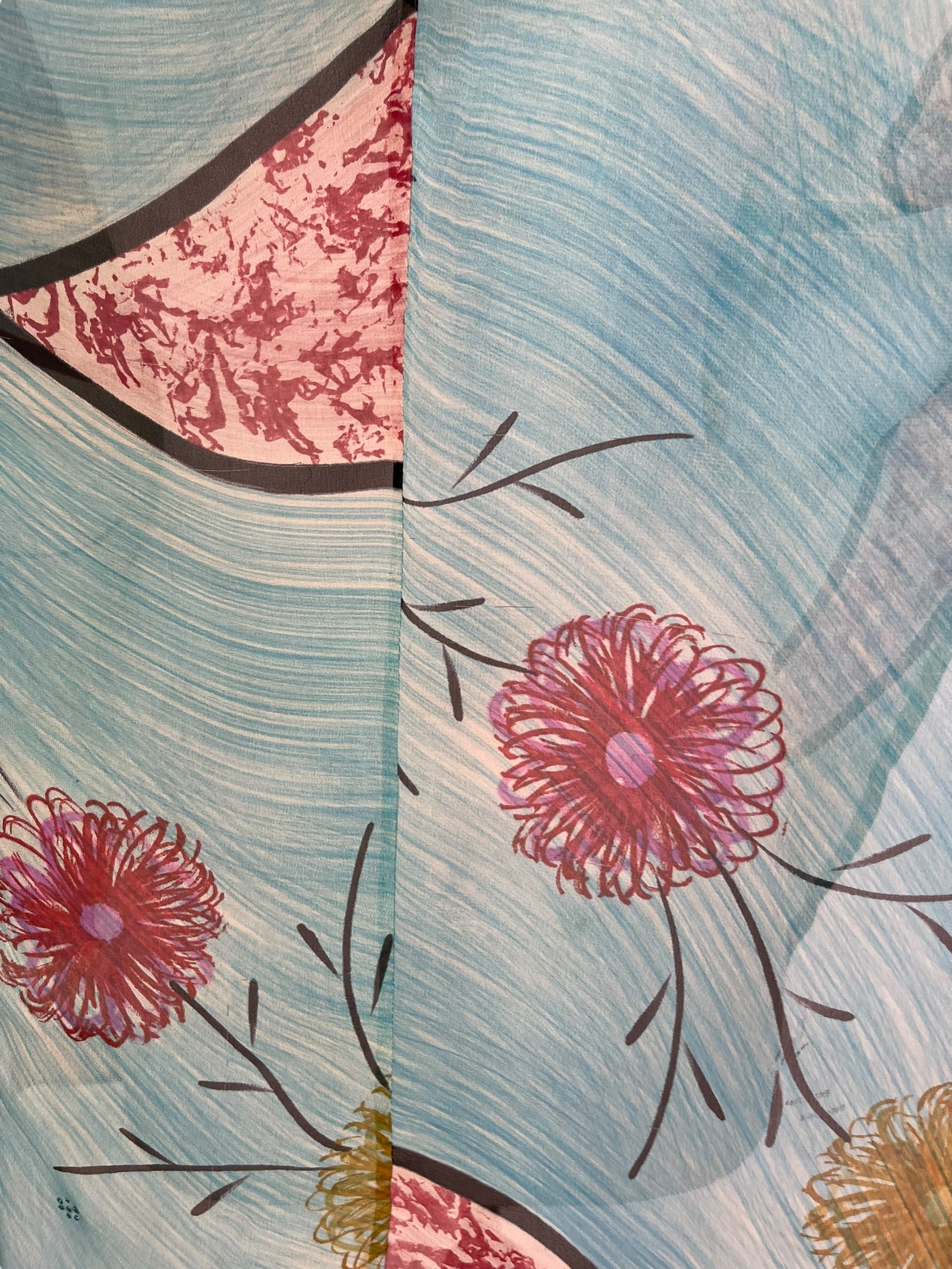 PRG7113 Sheer Avatar Pure Silk Waterfall Top