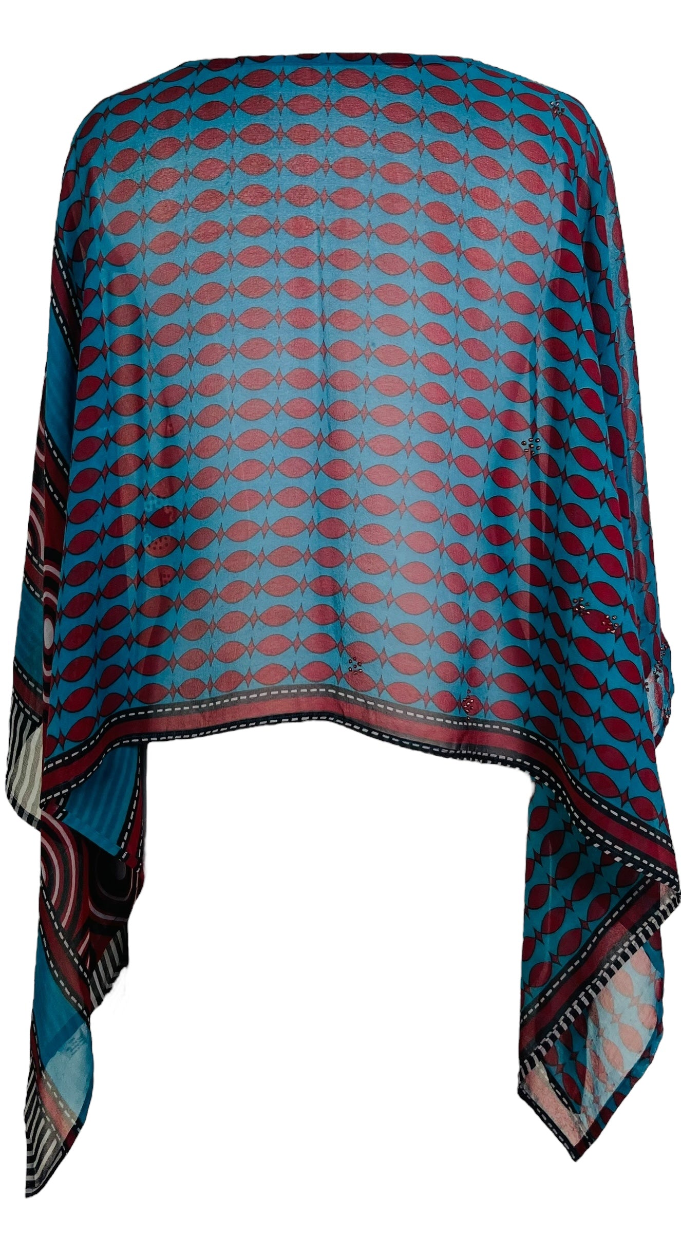 PRG7494 Sheer Wabi Sabi Pure Silk Capelet Poncho