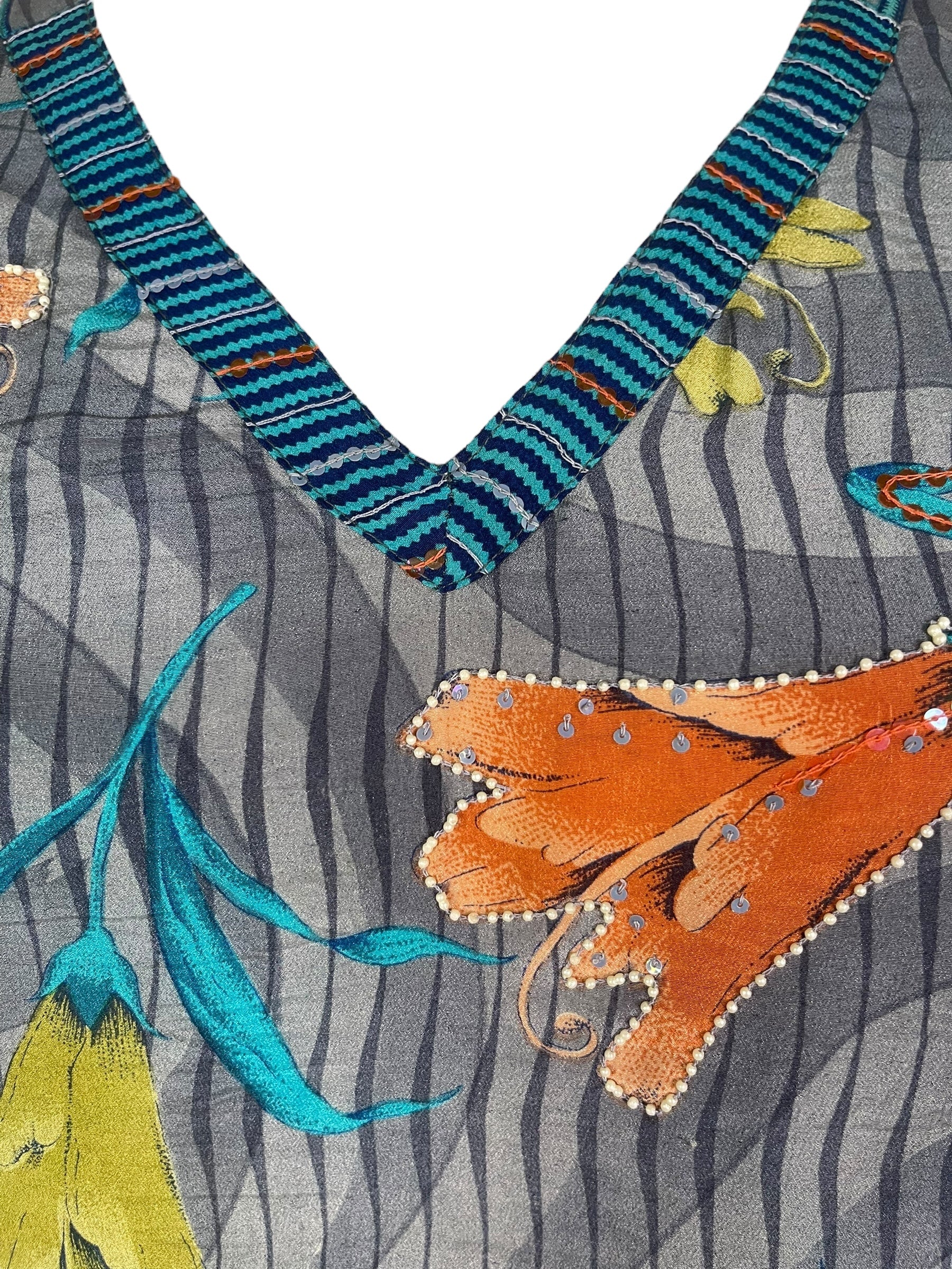 PRC7867 Avatar Pure Silk Long Tunic with Side Ties