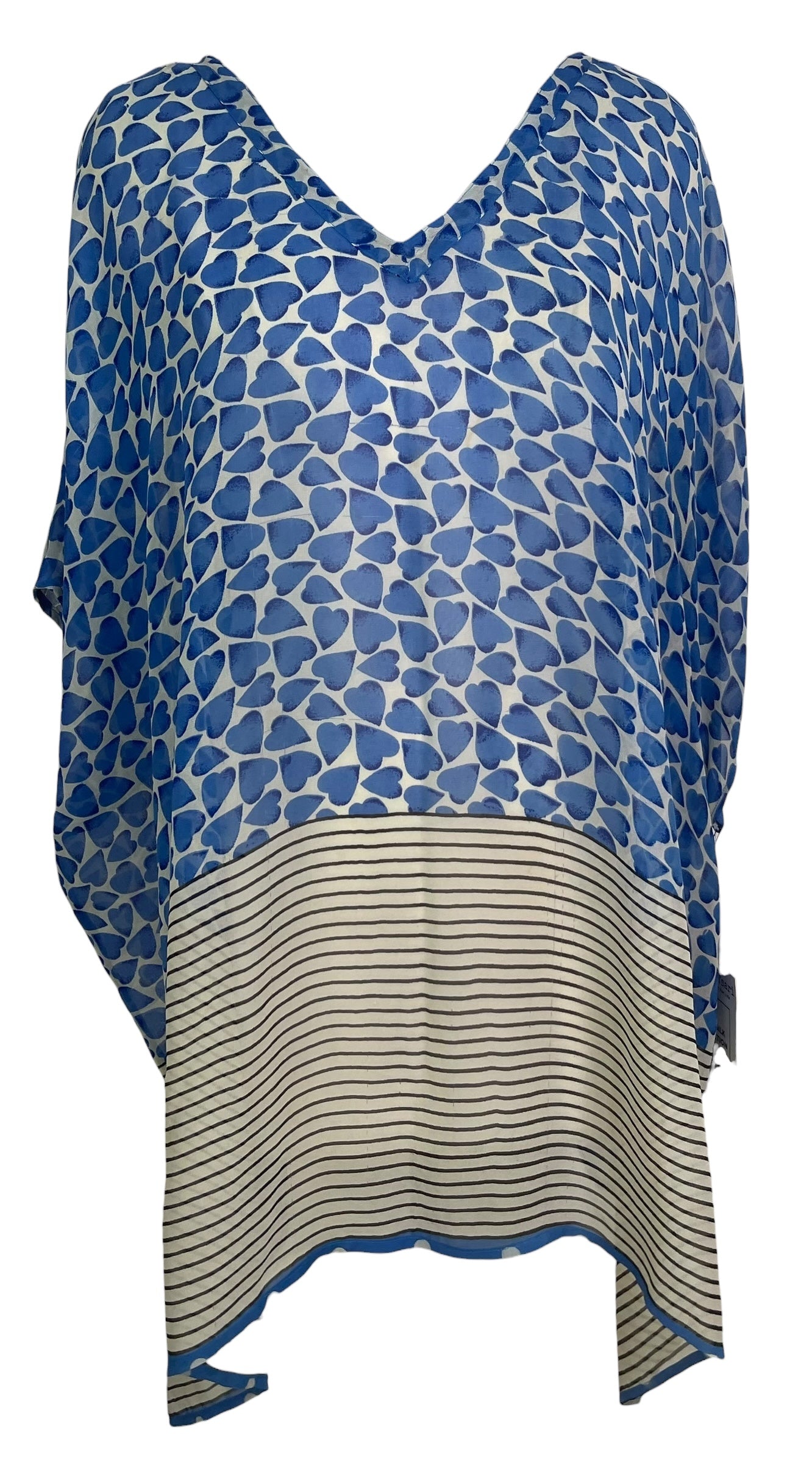 PRG8775 Sheer Wabi Sabi Pure Silk Short Kaftan Tunic With Slits by 15 FEBRUARY 2026 – Handmade ethical Short Kaftan from sariKNOTsari using upcycled silk. Designed in Canada for travel and slow fashion, loved from Toronto to LA to Sydney.