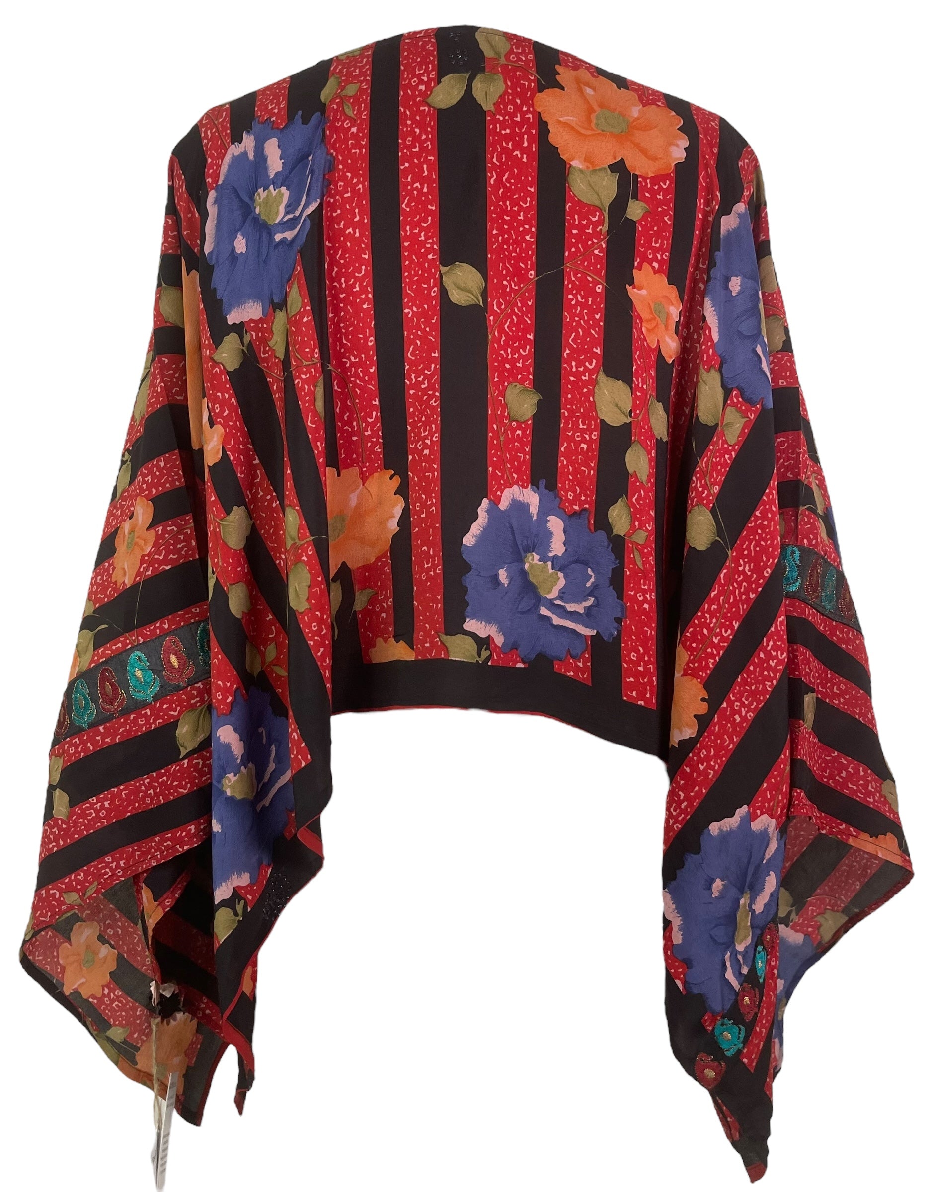 PREVIEW PRC8024 Avatar Pure Silk Capelet Poncho by DECEMBER2025 – Handmade ethical Poncho from sariKNOTsari using upcycled silk. Designed in Canada for travel and slow fashion, loved from Toronto to LA to Sydney.