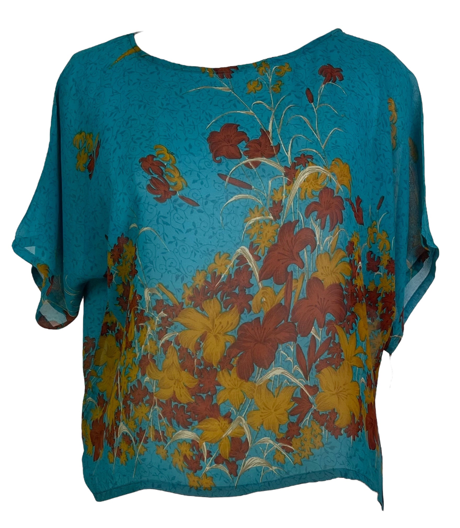 PRG4941 Sheer Avatar Pure Silk Boxy Top