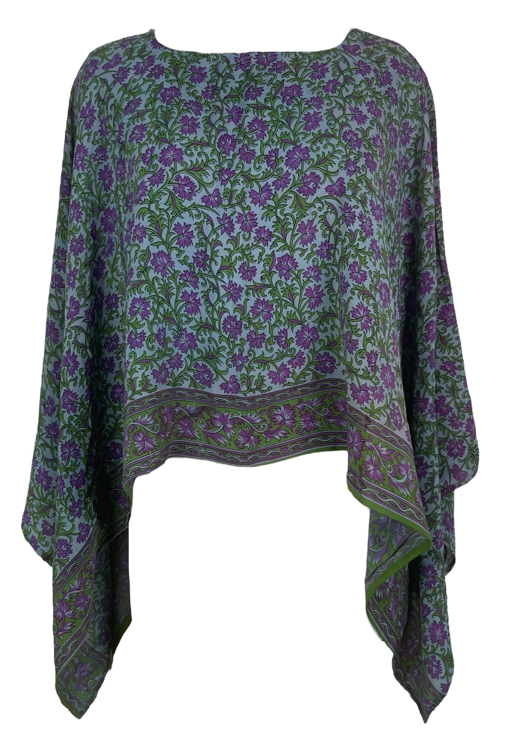 PREVIEW PRC7853 Pure Silk Wabi Sabi Capelet Poncho by DECEMBER2025 – Handmade ethical Poncho from sariKNOTsari using upcycled silk. Designed in Canada for travel and slow fashion, loved from Toronto to LA to Sydney.
