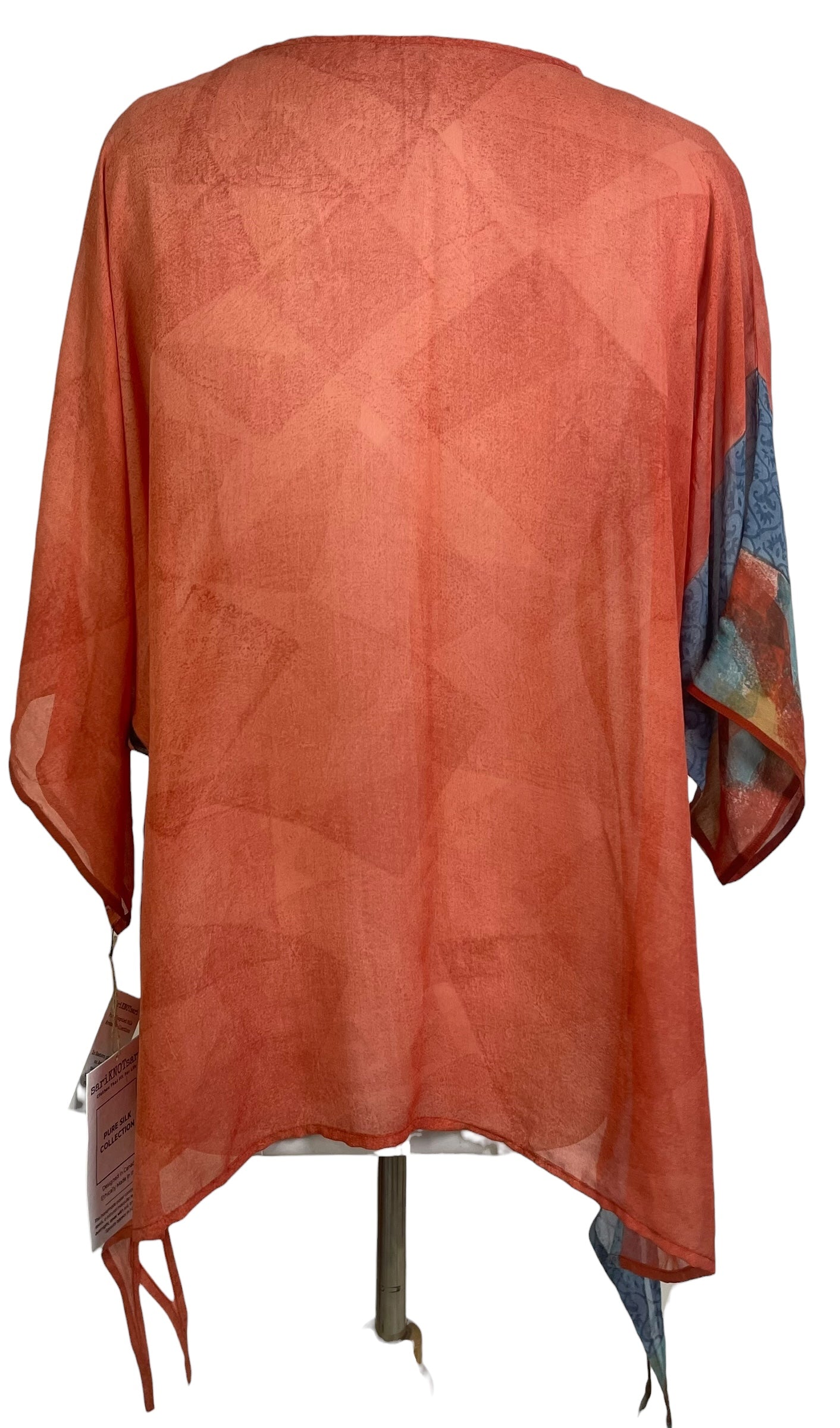 PRG8768 Sheer Avatar Pure Silk Long Tunic with Side Ties by 15 FEBRUARY 2026 – Handmade ethical Side Tie Tunic from sariKNOTsari using upcycled silk. Designed in Canada for travel and slow fashion, loved from Toronto to LA to Sydney.