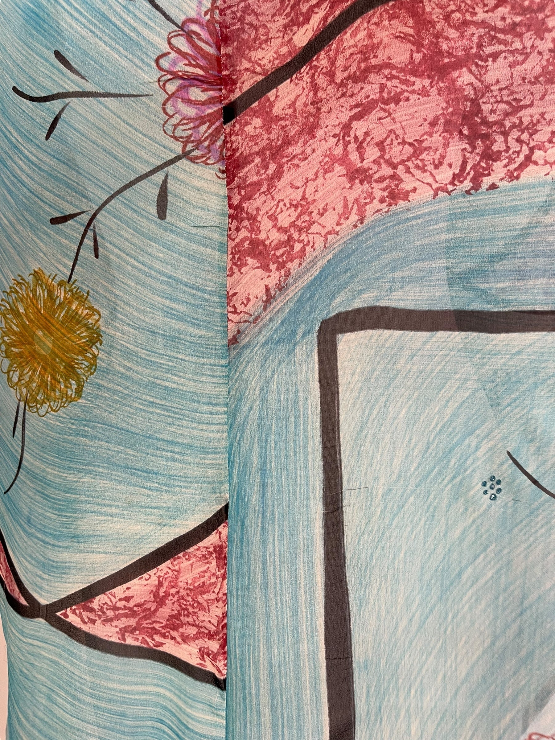 PRG7113 Sheer Avatar Pure Silk Waterfall Top