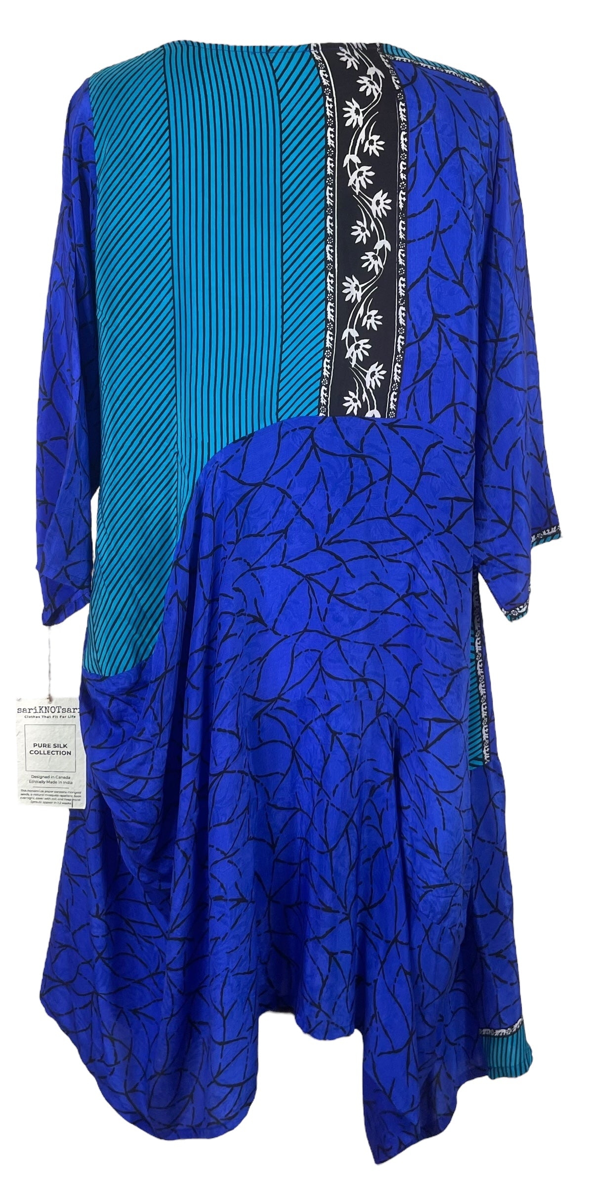 PRC7817 Avatar Pure Silk Sculptural Long Tunic Dress