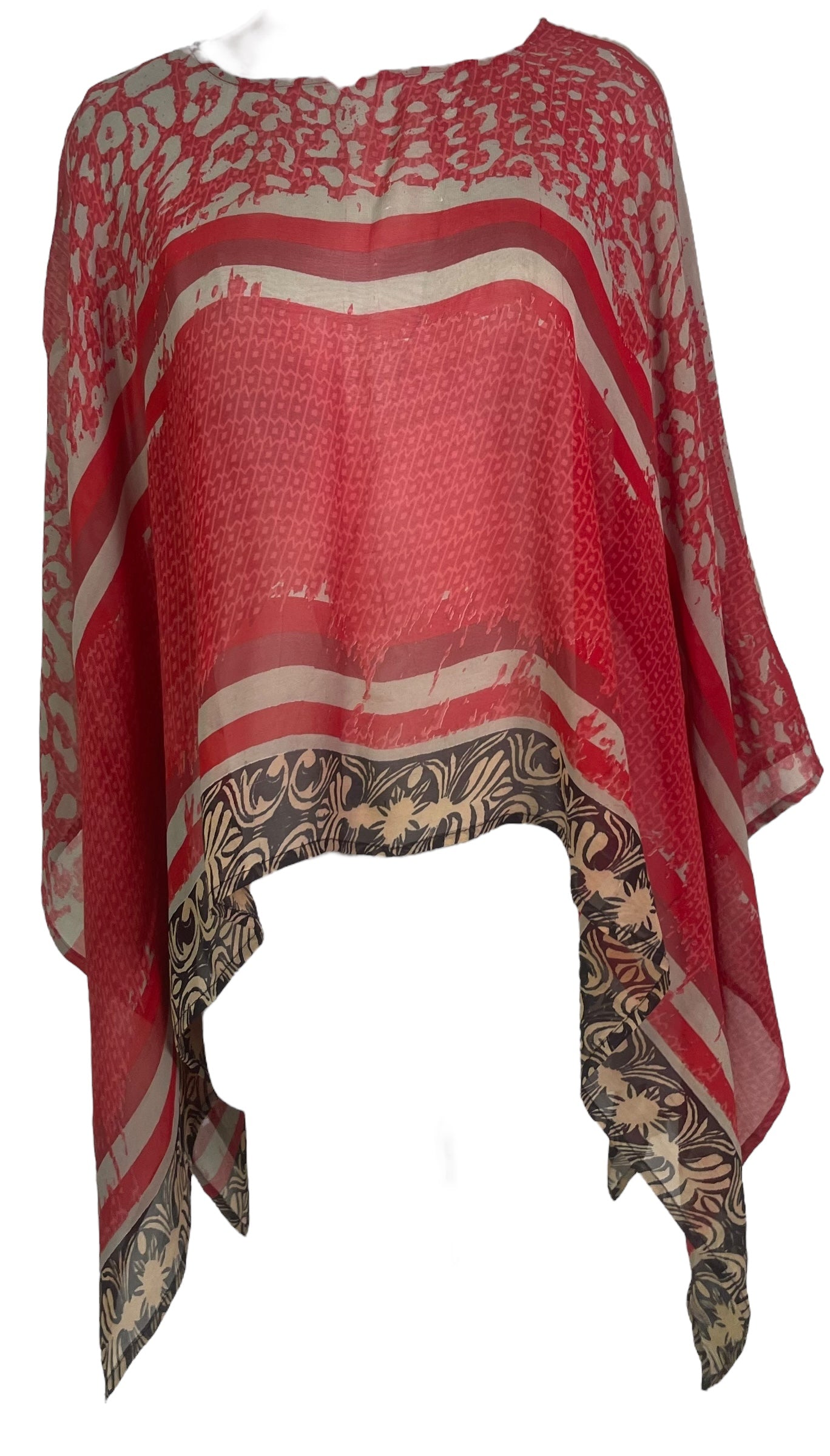 PRG7713 Sheer Pure Silk Wabi Sabi Capelet Poncho