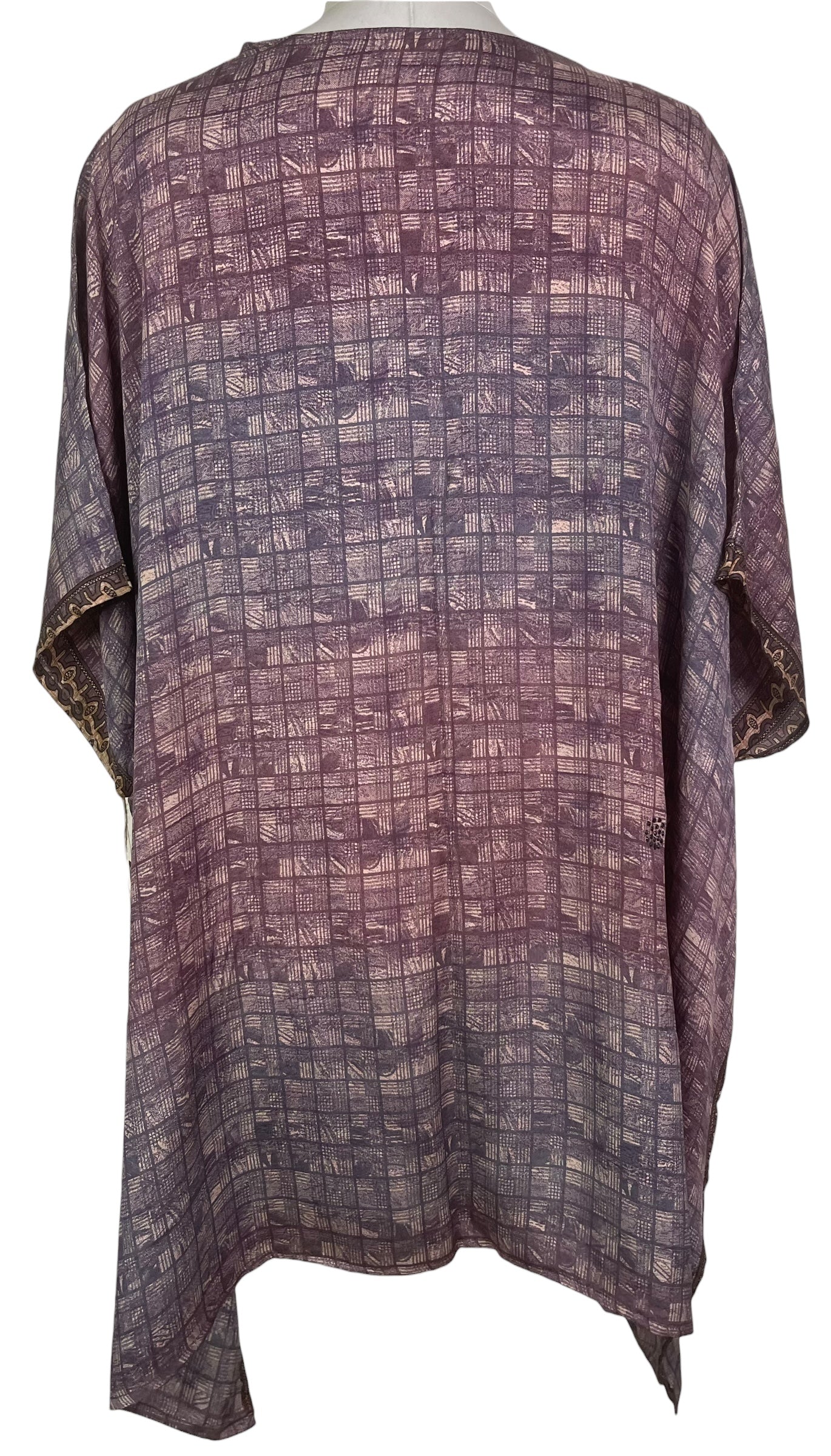 PREVIEW PRC8608 Avatar Pure Silk Short Kaftan Tunic with Slits by FEBRUARY2026 – Handmade ethical Short Kaftan from sariKNOTsari using upcycled silk. Designed in Canada for travel and slow fashion, loved from Toronto to LA to Sydney.