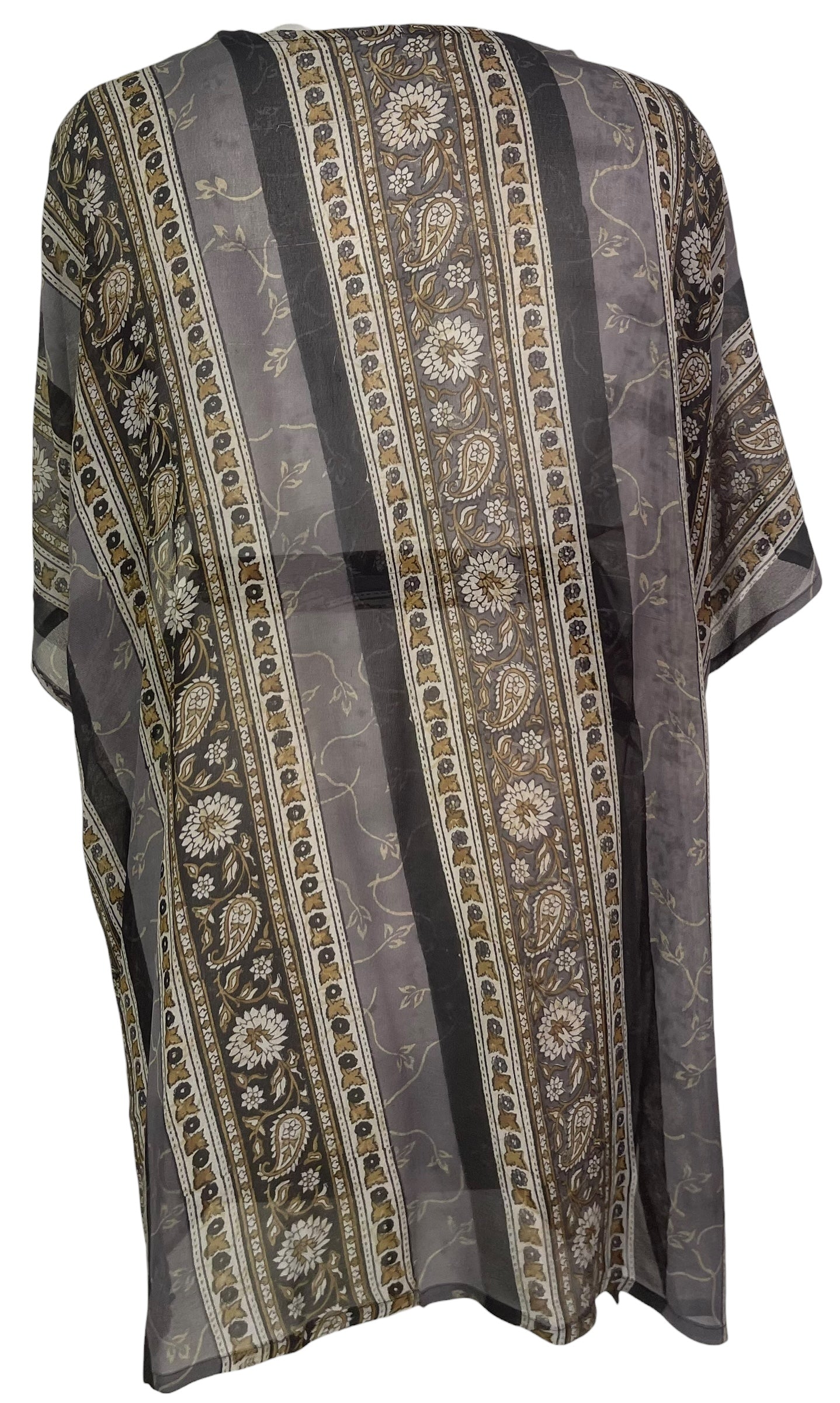 PREVIEW PRG8514 Sheer Wabi Sabi Pure Silk Kimono-Sleeved Jacket with Belt by FEBRUARY2026 – Handmade ethical Short Kimono from sariKNOTsari using upcycled silk. Designed in Canada for travel and slow fashion, loved from Toronto to LA to Sydney.