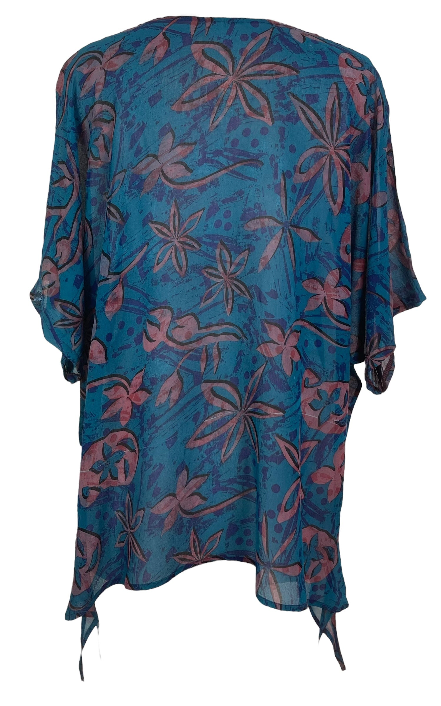 PRG7860 Sheer Avatar Pure Silk Long Tunic with Side Ties