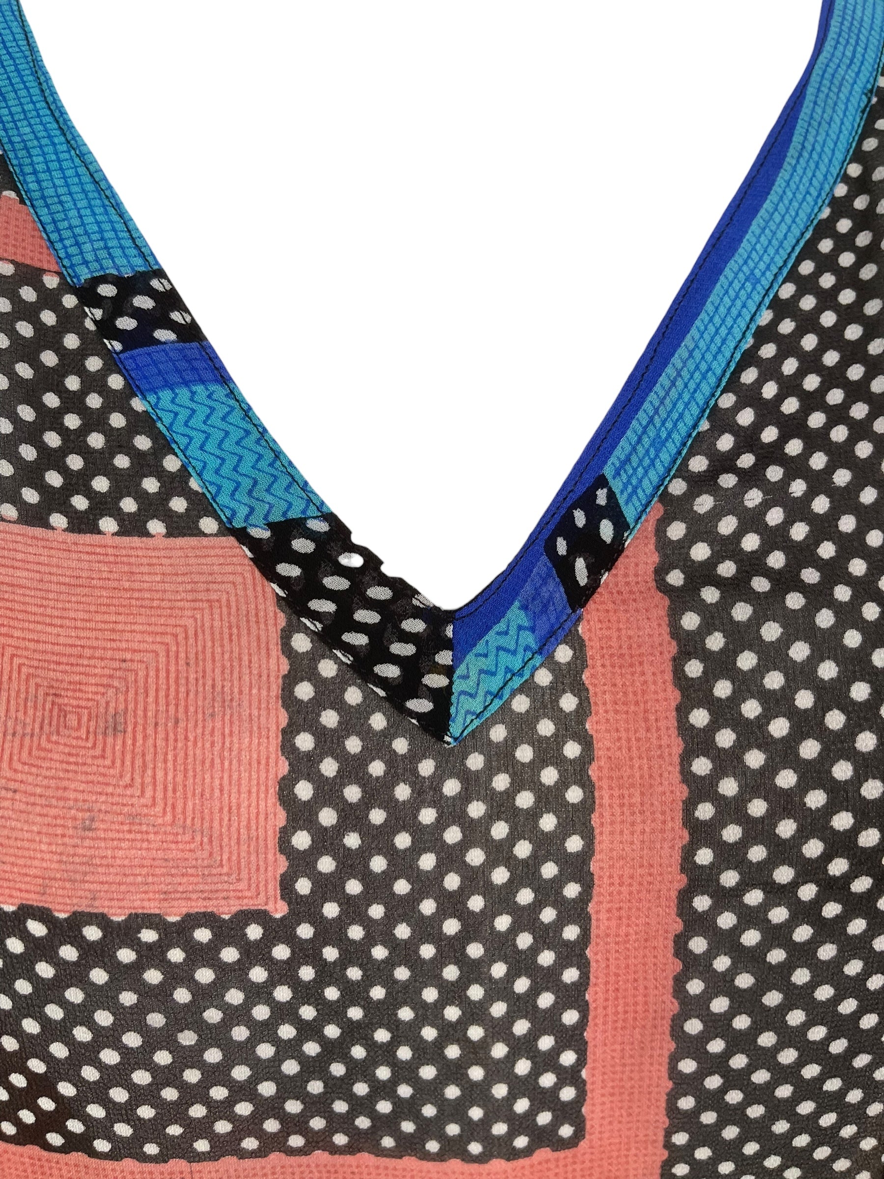 PRG8480 Sheer Wabi Sabi Pure Silk Long Tunic with Side Ties