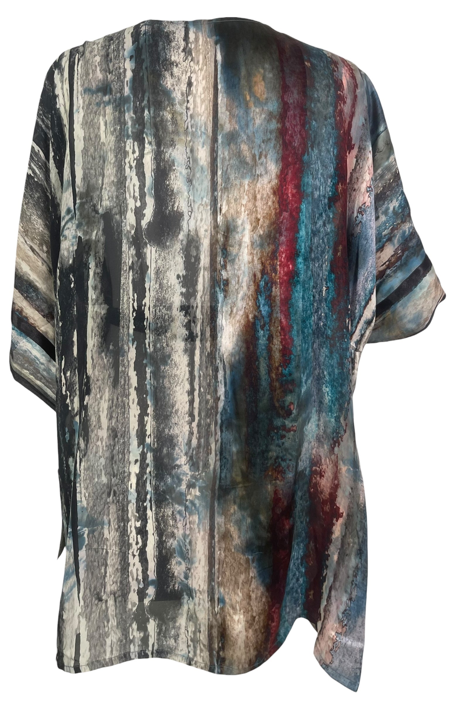 PRG8618 Sheer Avatar Pure Silk Kimono-Sleeved Jacket with Belt