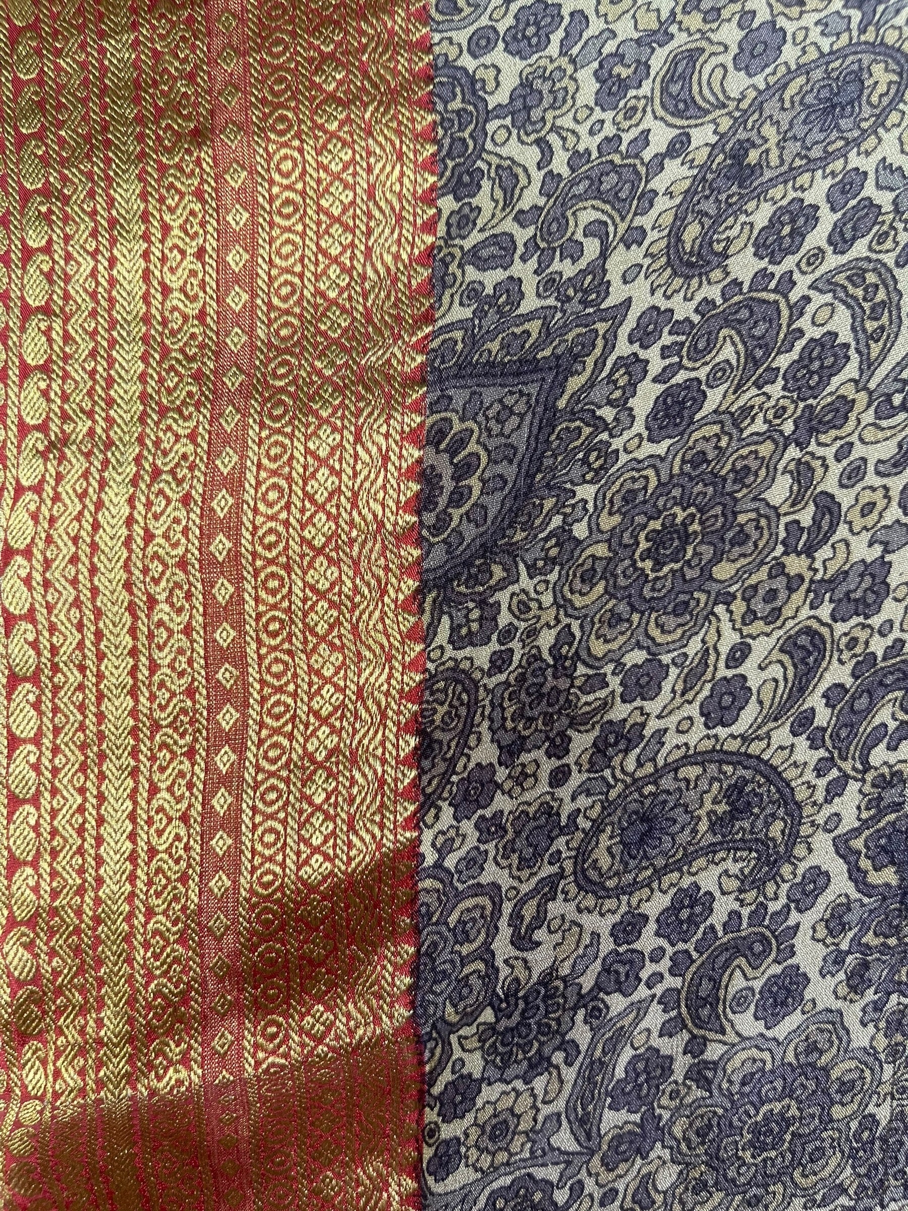 PRC8554 Avatar Long Pure Silk Kimono Sleeved Duster with Belt