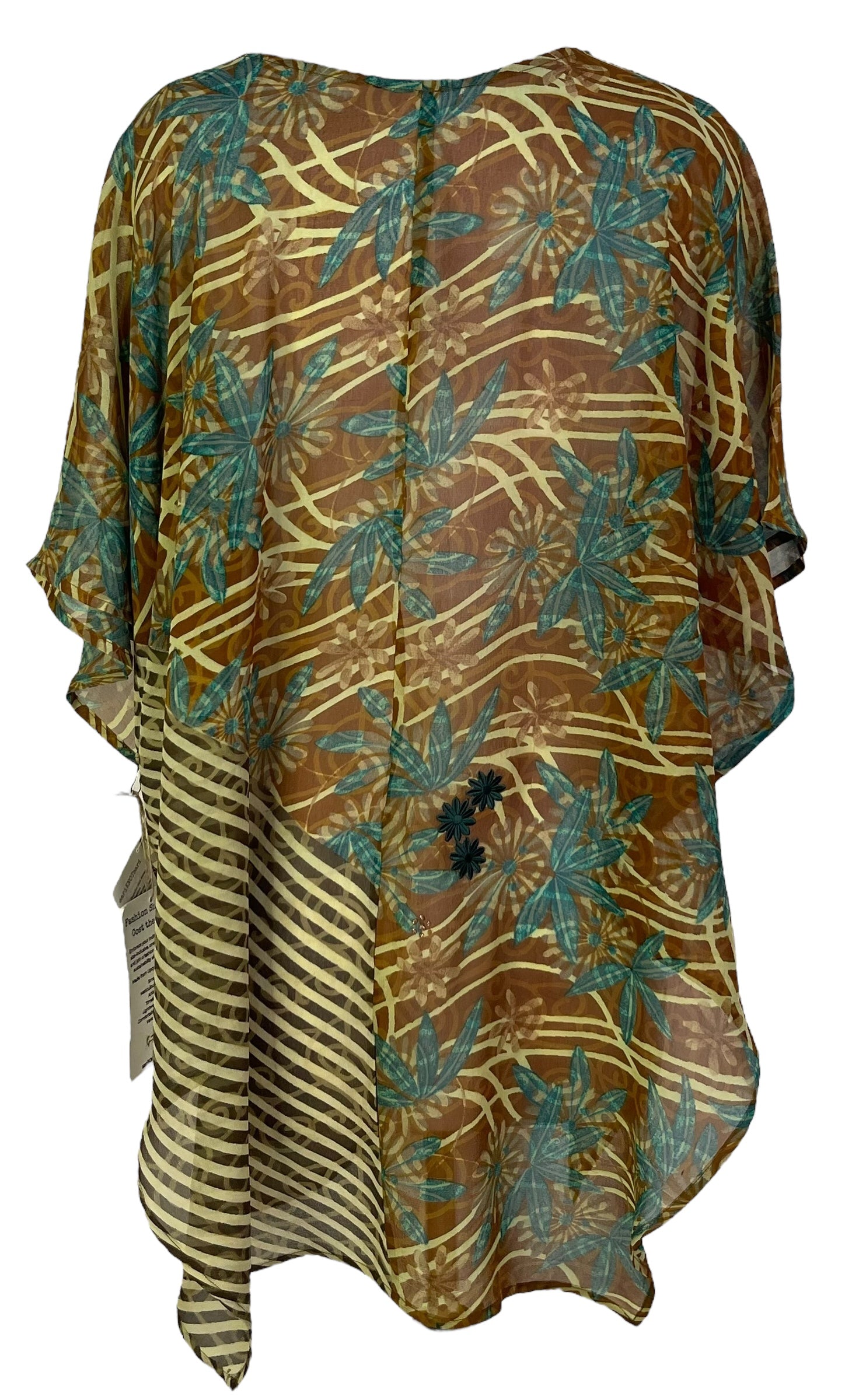 PRG7067 Sheer Wabi Sabi Pure Silk Waterfall Top