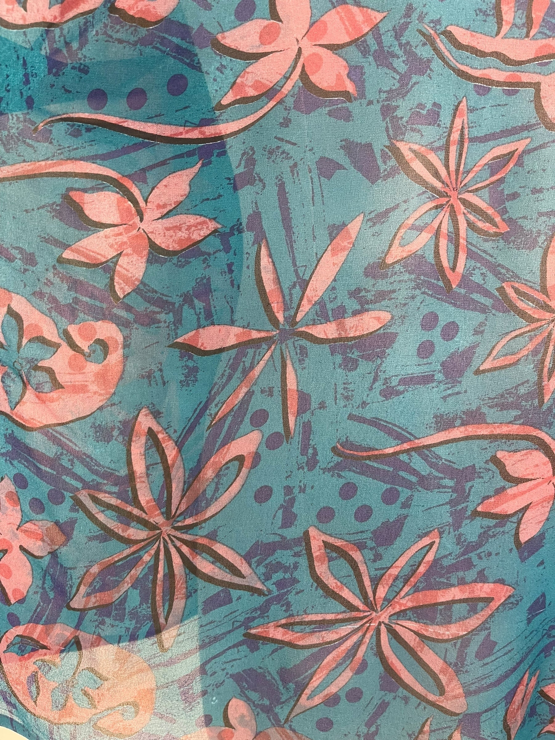 PRG7860 Sheer Avatar Pure Silk Long Tunic with Side Ties