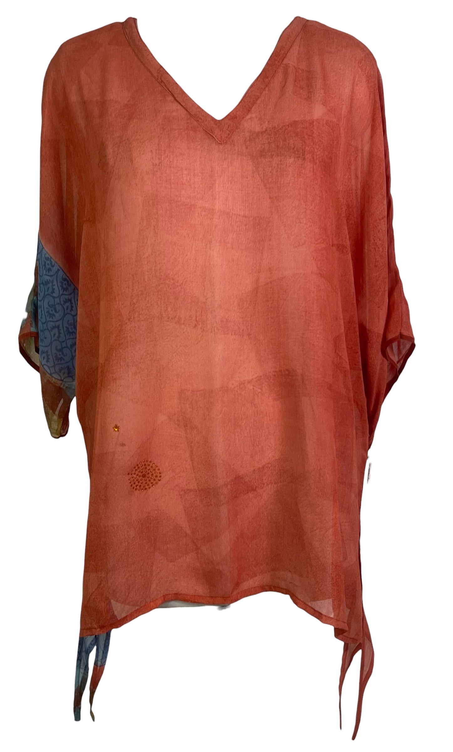 PRG8768 Sheer Avatar Pure Silk Long Tunic with Side Ties by 15 FEBRUARY 2026 – Handmade ethical Side Tie Tunic from sariKNOTsari using upcycled silk. Designed in Canada for travel and slow fashion, loved from Toronto to LA to Sydney.