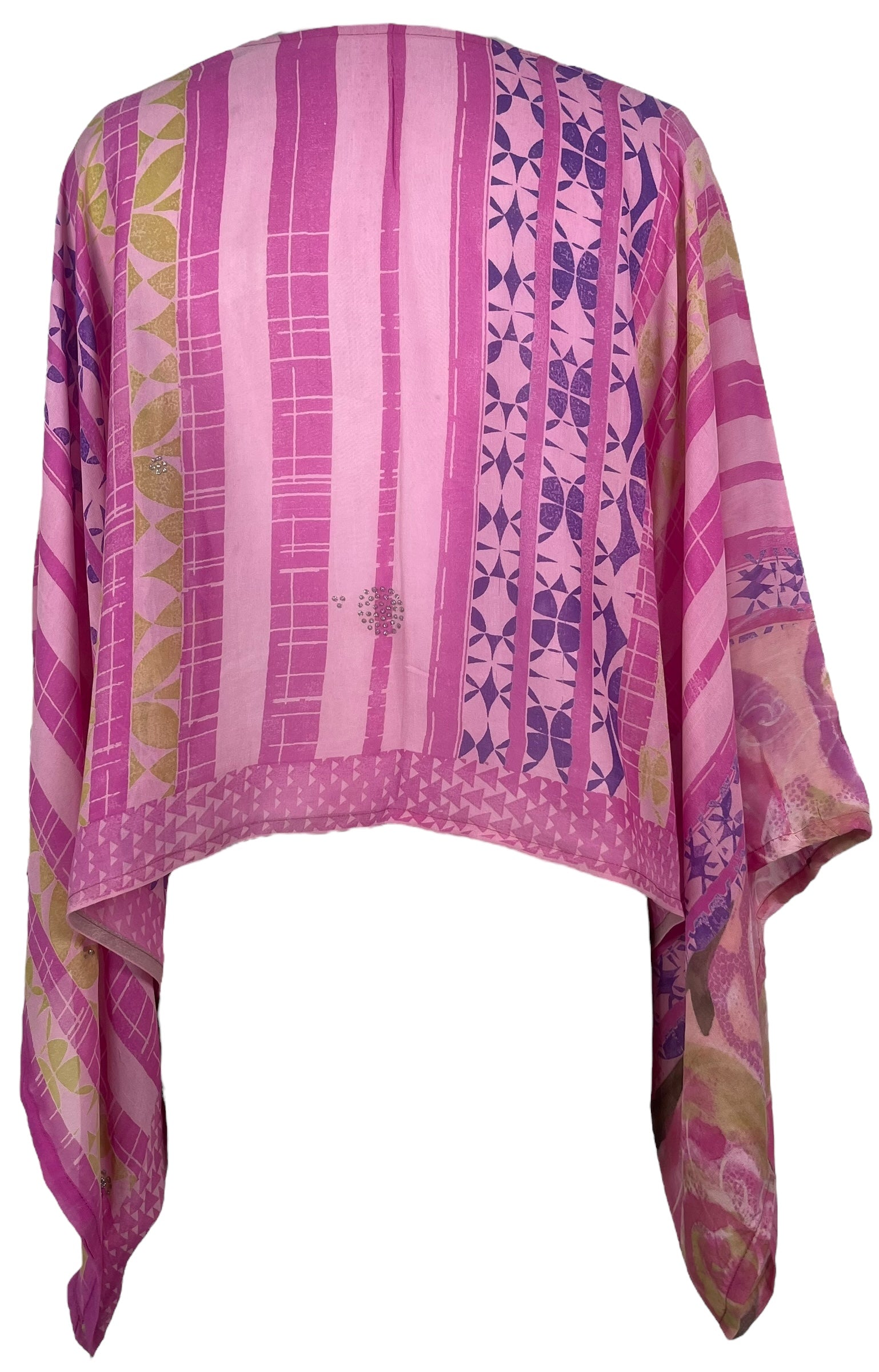 PRG8201 Sheer Avatar Pure Silk Kimono-Sleeved Top