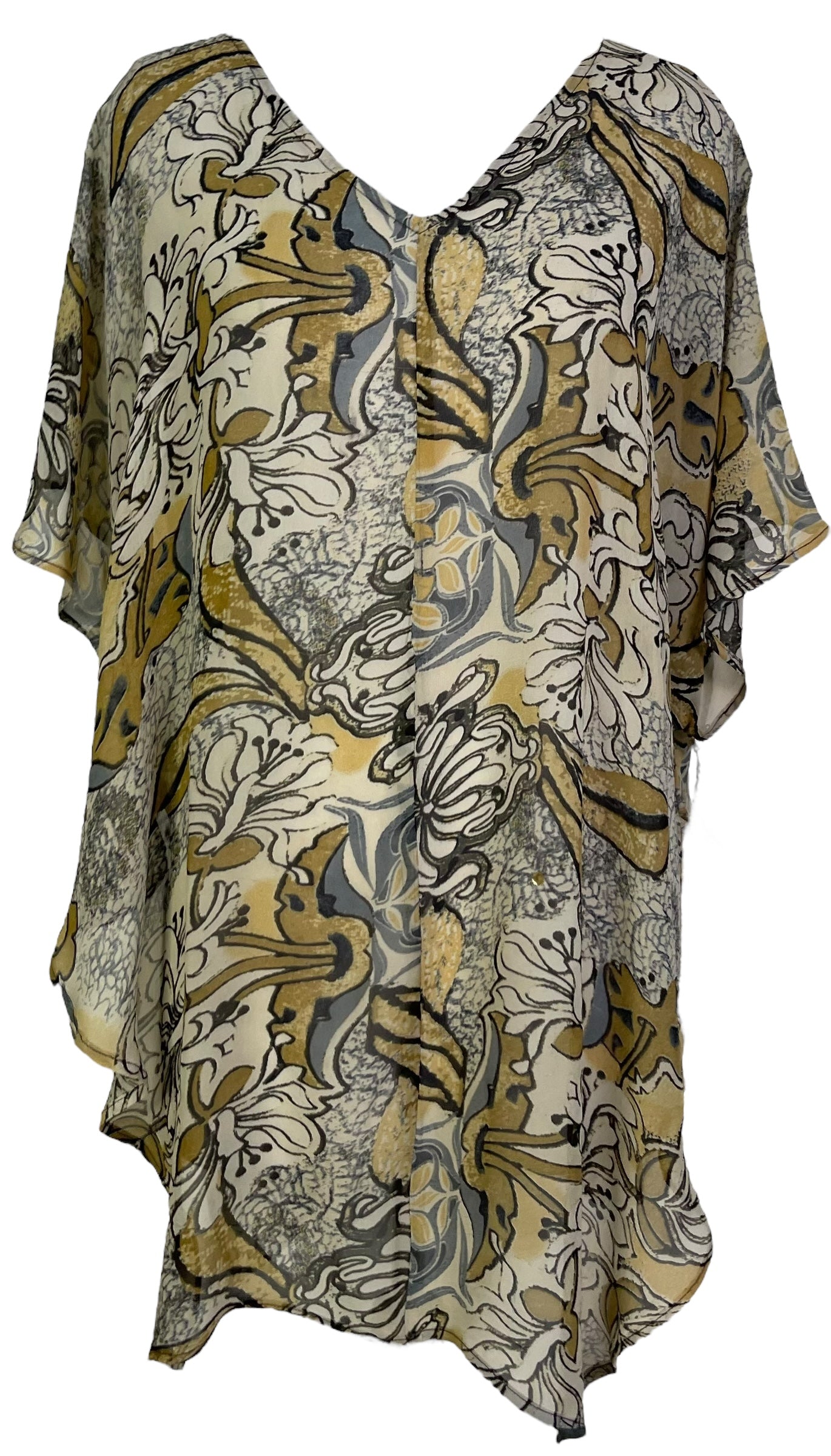 PRG7040 Sheer Wabi Sabi Pure Silk Waterfall Top