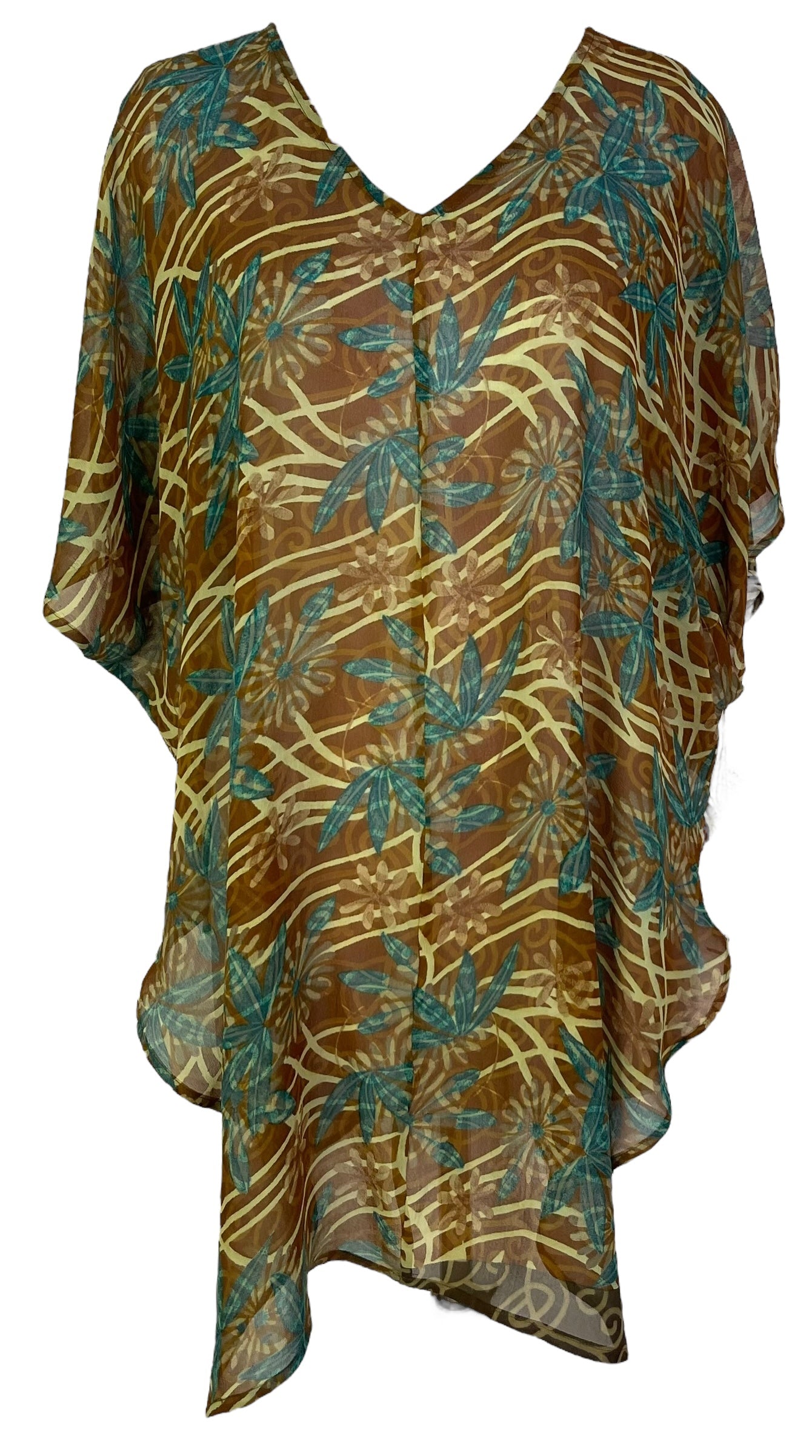 PRG7067 Sheer Wabi Sabi Pure Silk Waterfall Top