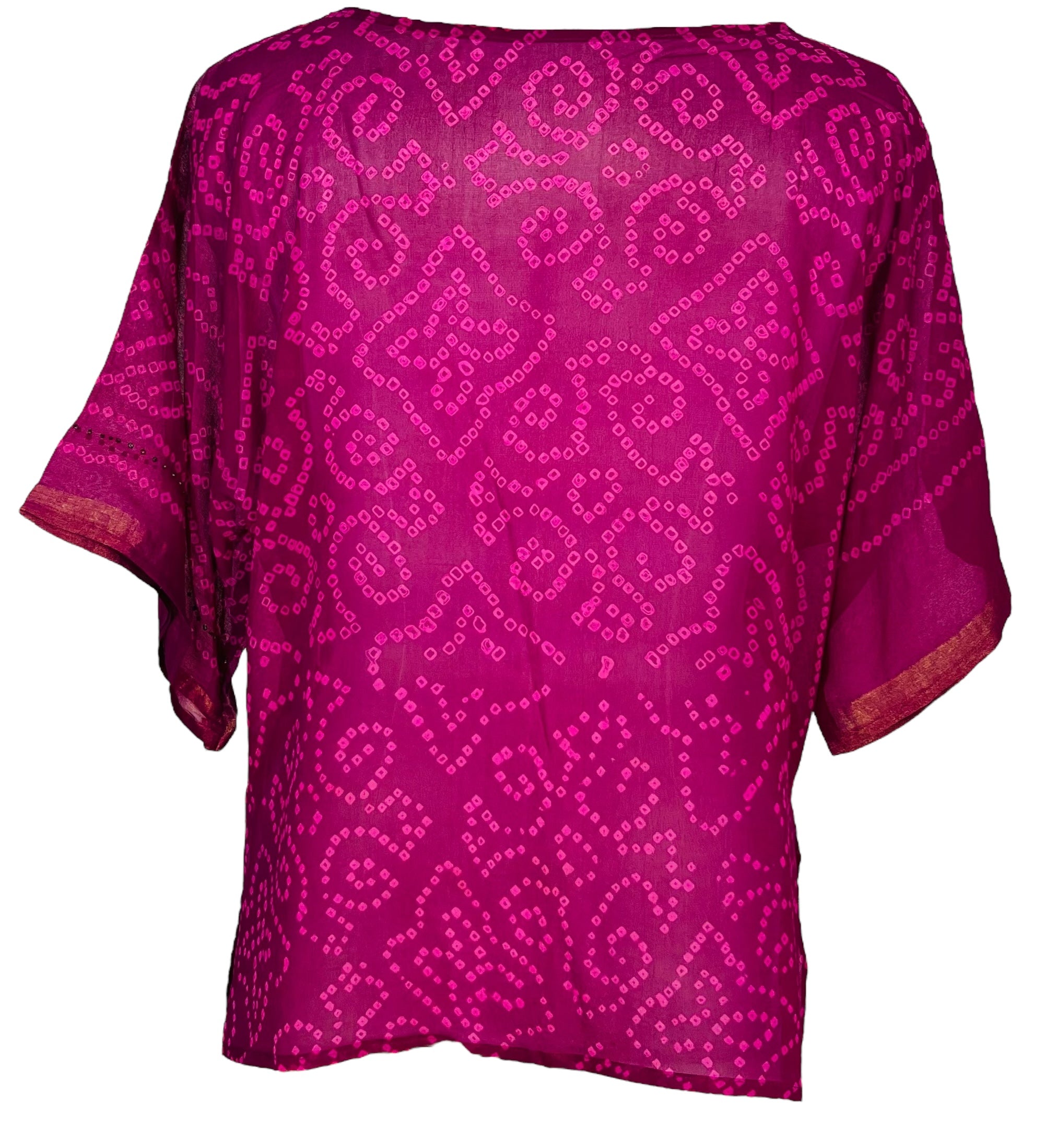 PRG6407 Sheer Avatar Pure Silk Side Slit Top