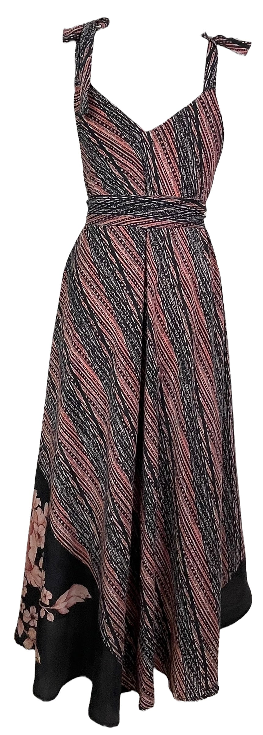 PRC7681 Avatar Pure Silk Maxi Dress with Belt