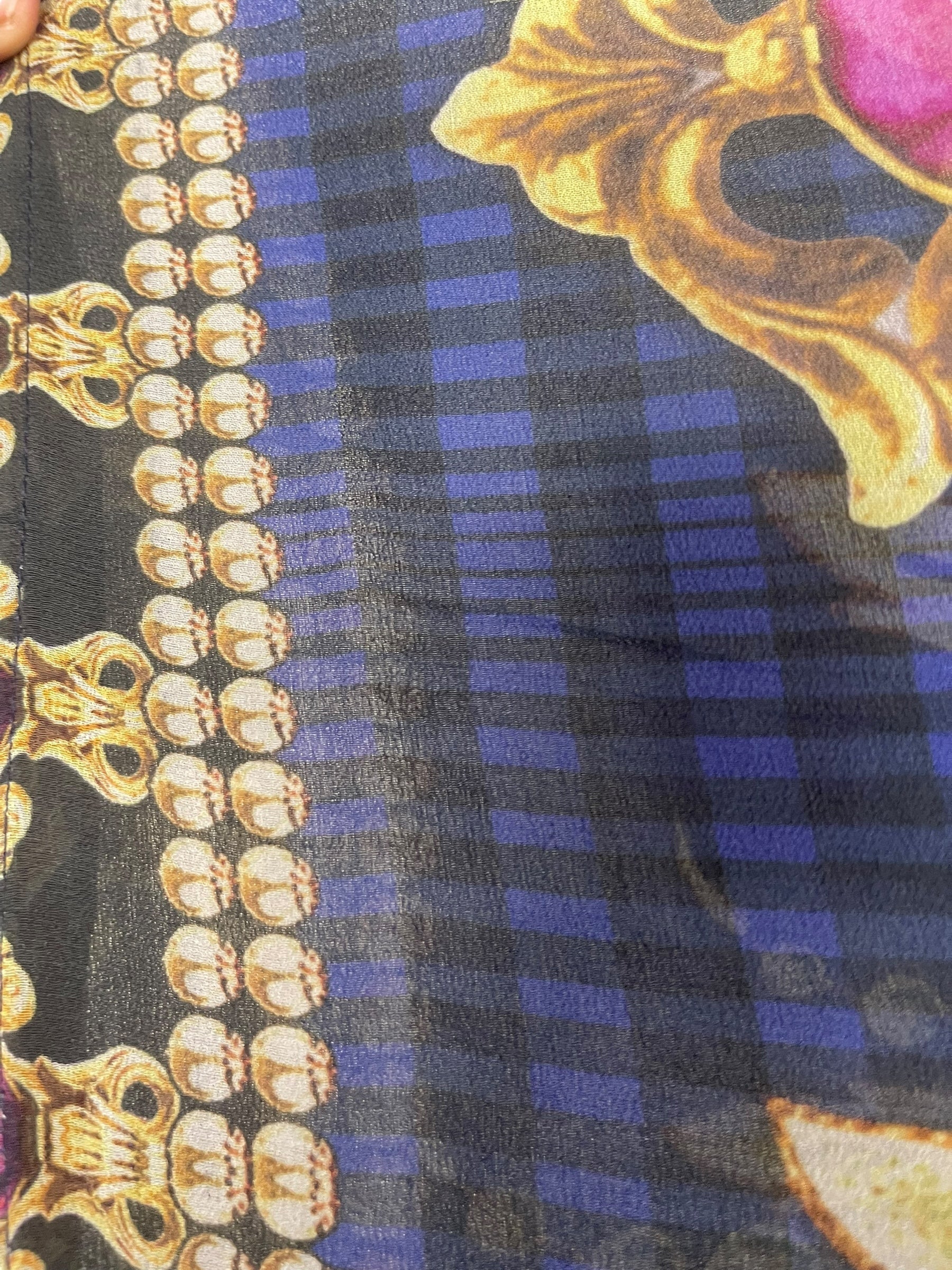 PRG8041 Sheer Avatar Pure Silk Side Slit Top