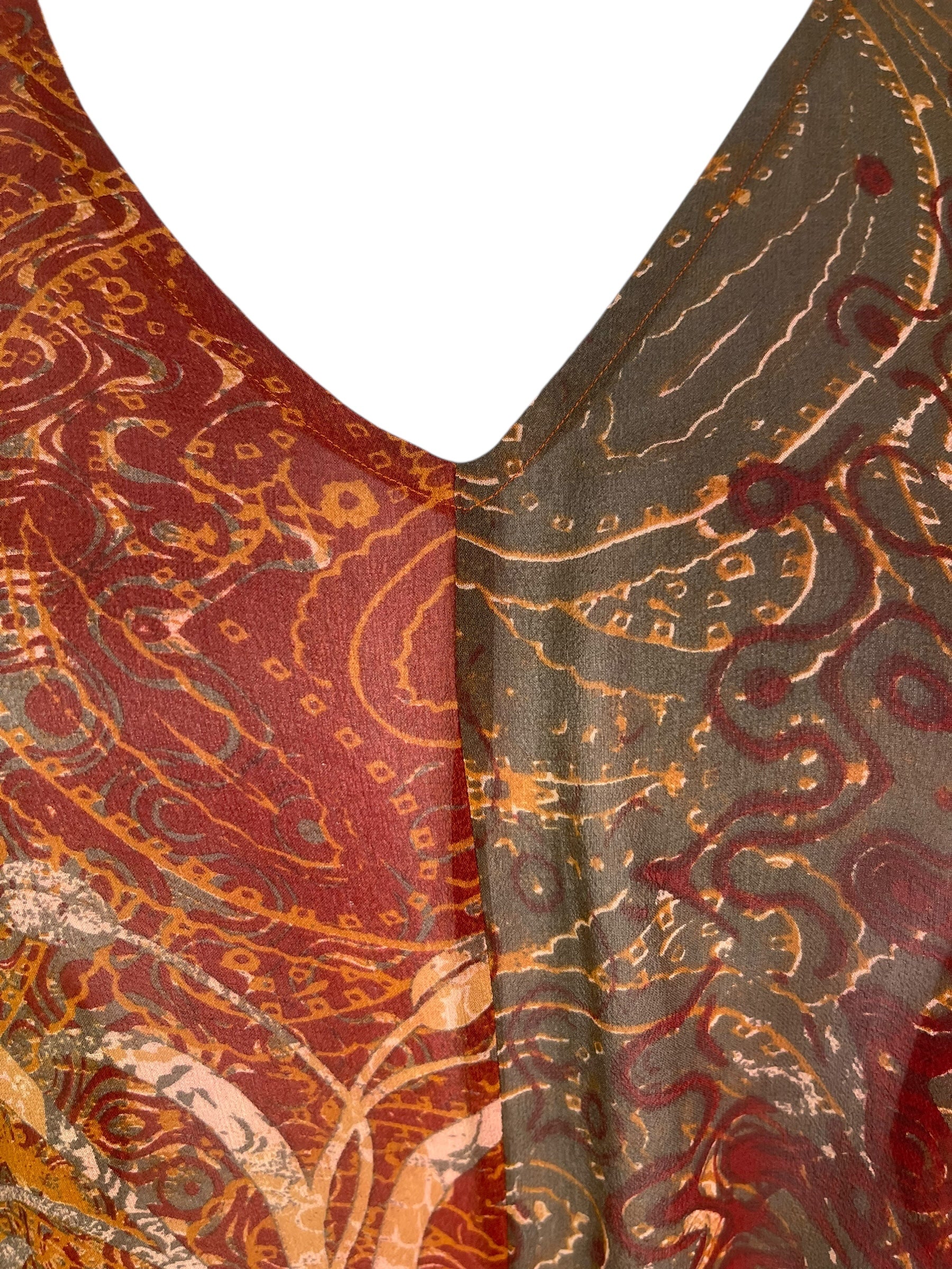 PRG8135 Sheer Avatar Pure Silk Waterfall Top