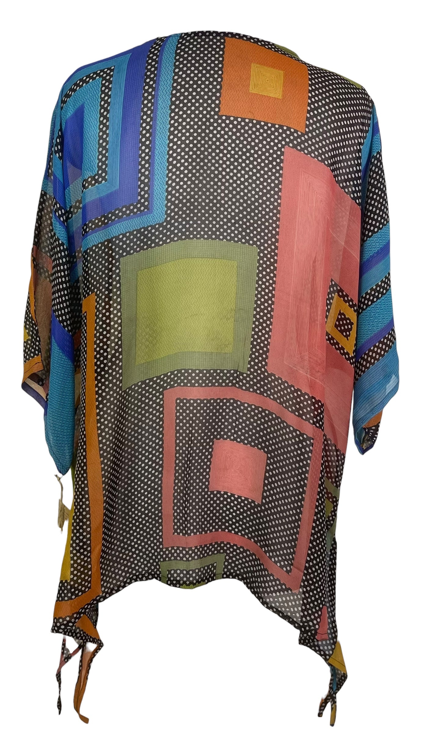 PRG8480 Sheer Wabi Sabi Pure Silk Long Tunic with Side Ties