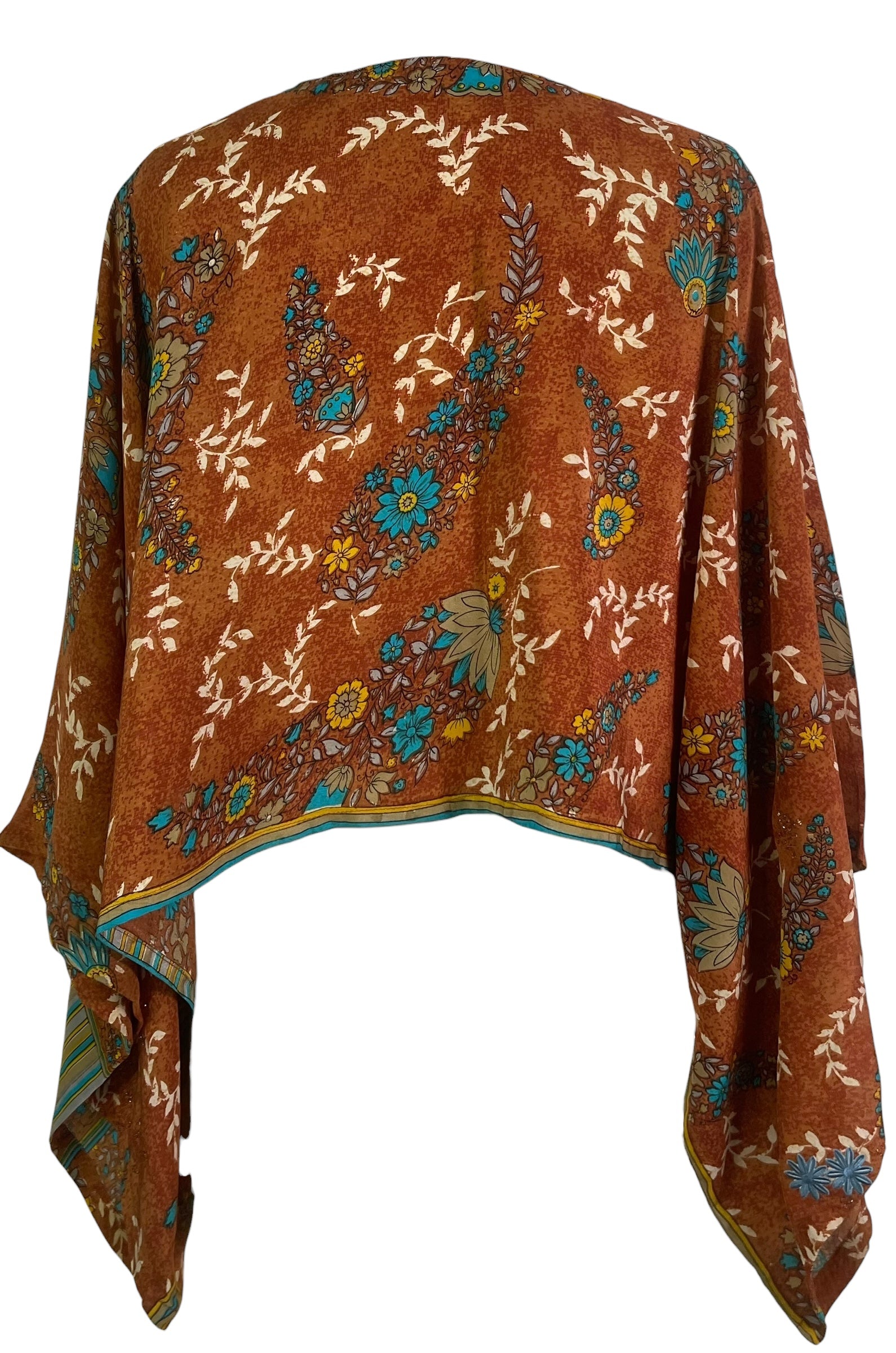 PREVIEW PRC8739  Avatar Pure Silk Kimono-Sleeved Top by MARCH2026 – Handmade ethical Kimono Top from sariKNOTsari using upcycled silk. Designed in Canada for travel and slow fashion, loved from Toronto to LA to Sydney. Featuring Zsiska, Bryn Walker and Artisan Leather coats by Rejean Pepin, Pepin designs