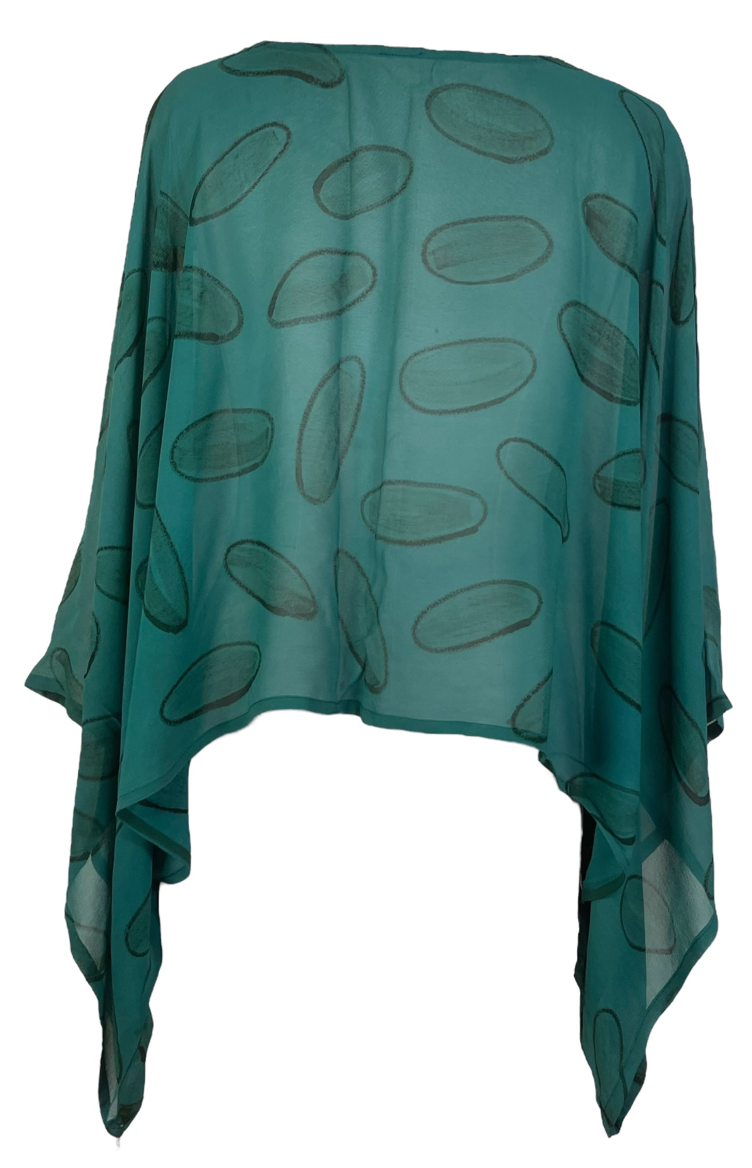 PRG7364 Sheer Wabi Sabi Pure Silk Kimono-Sleeved Top