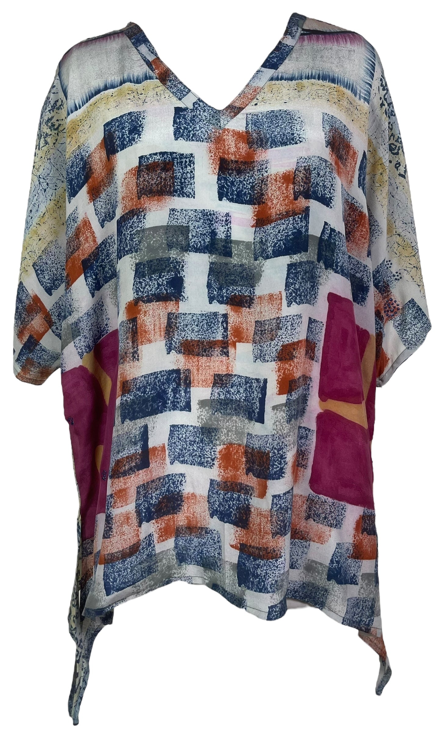 PRC8223 Avatar Pure Silk Long Tunic with Side Ties