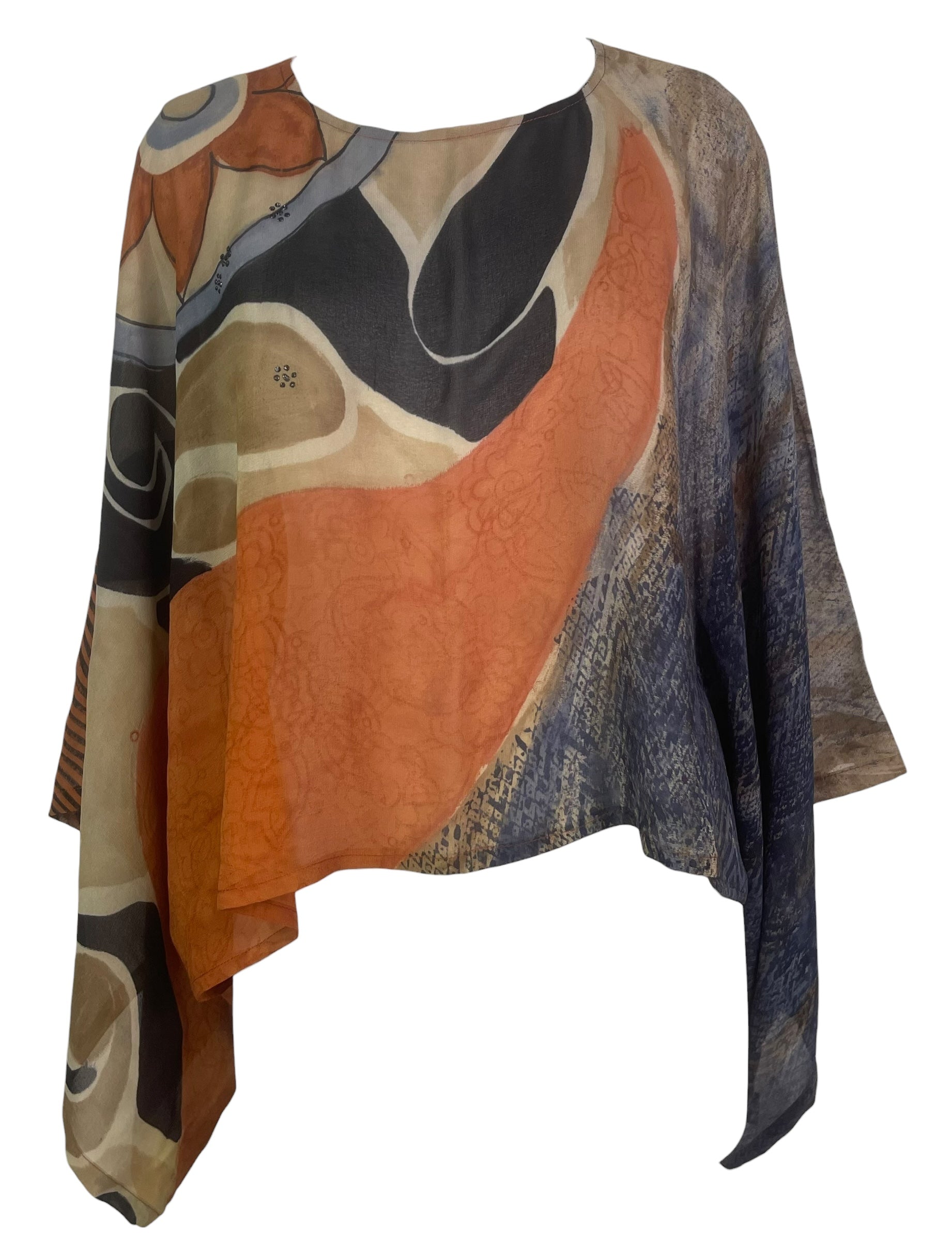 PREVIEW PRG8529 Sheer Avatar Pure Silk Kimono-Sleeved Top