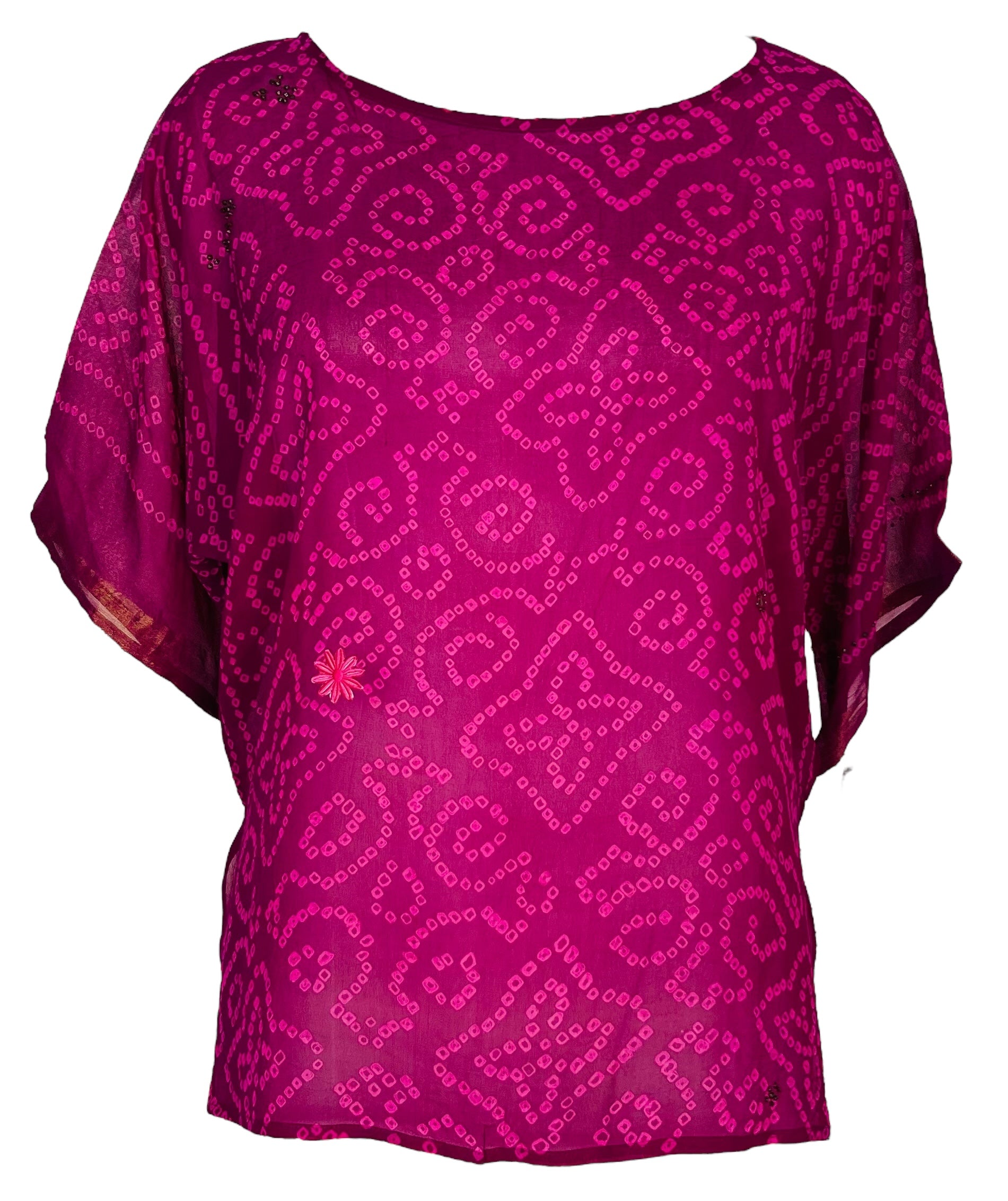 PRG6407 Sheer Avatar Pure Silk Side Slit Top