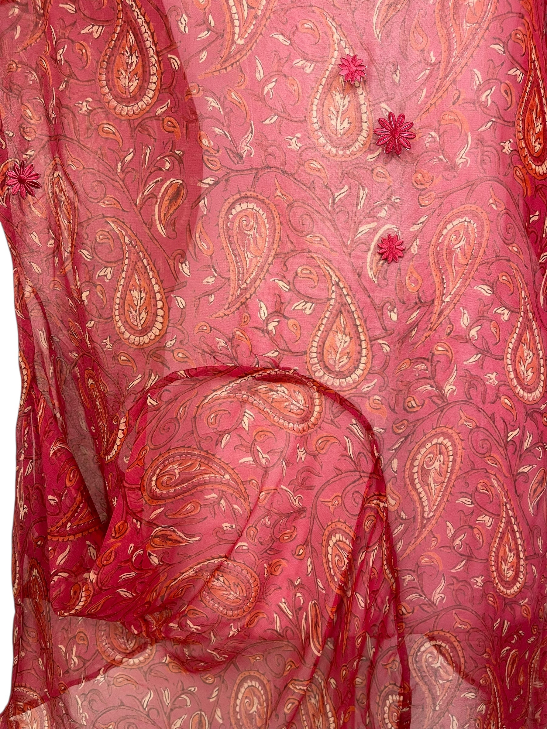 PRG8486 Sheer Wabi Sabi Pure Silk Self Pocket Tunic Dress