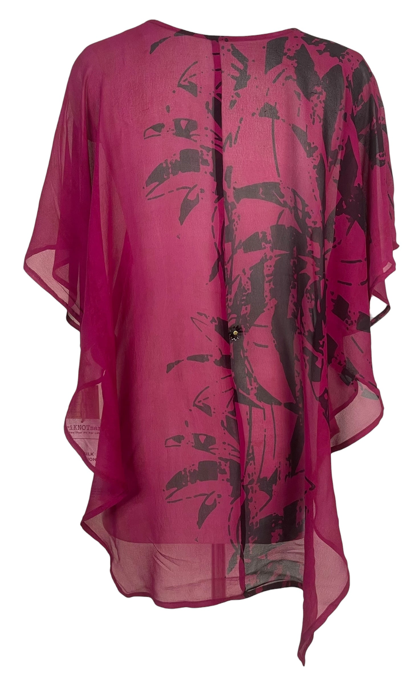 PREVIEW PRG8597 Sheer Wabi Sabi Pure Silk Waterfall Top by FEBRUARY2026 – Handmade ethical Waterfall Top from sariKNOTsari using upcycled silk. Designed in Canada for travel and slow fashion, loved from Toronto to LA to Sydney.