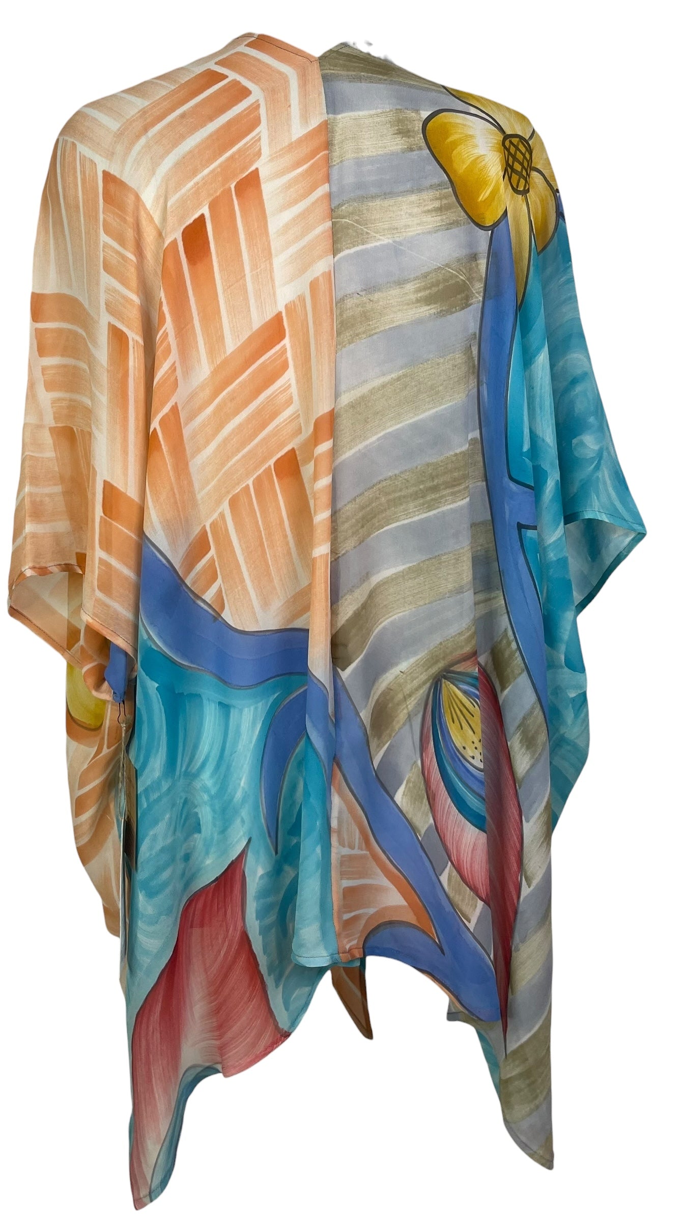 PREVIEW PRG8601 Sheer Wabi Sabi Pure Silk Cardigan by FEBRUARY2026 – Handmade ethical Cardigan from sariKNOTsari using upcycled silk. Designed in Canada for travel and slow fashion, loved from Toronto to LA to Sydney.