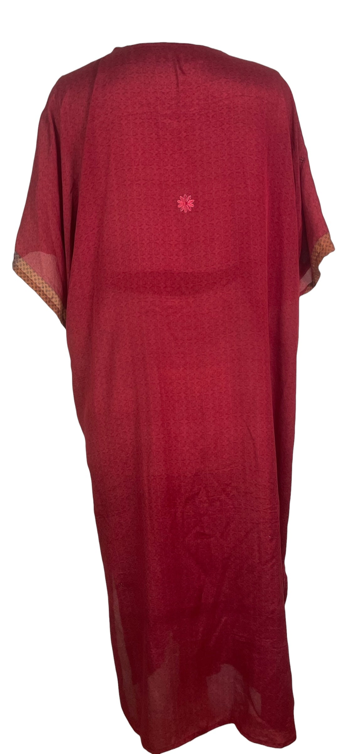 PRC8540 Avatar Long Pure Silk Kimono Sleeved Duster with Belt