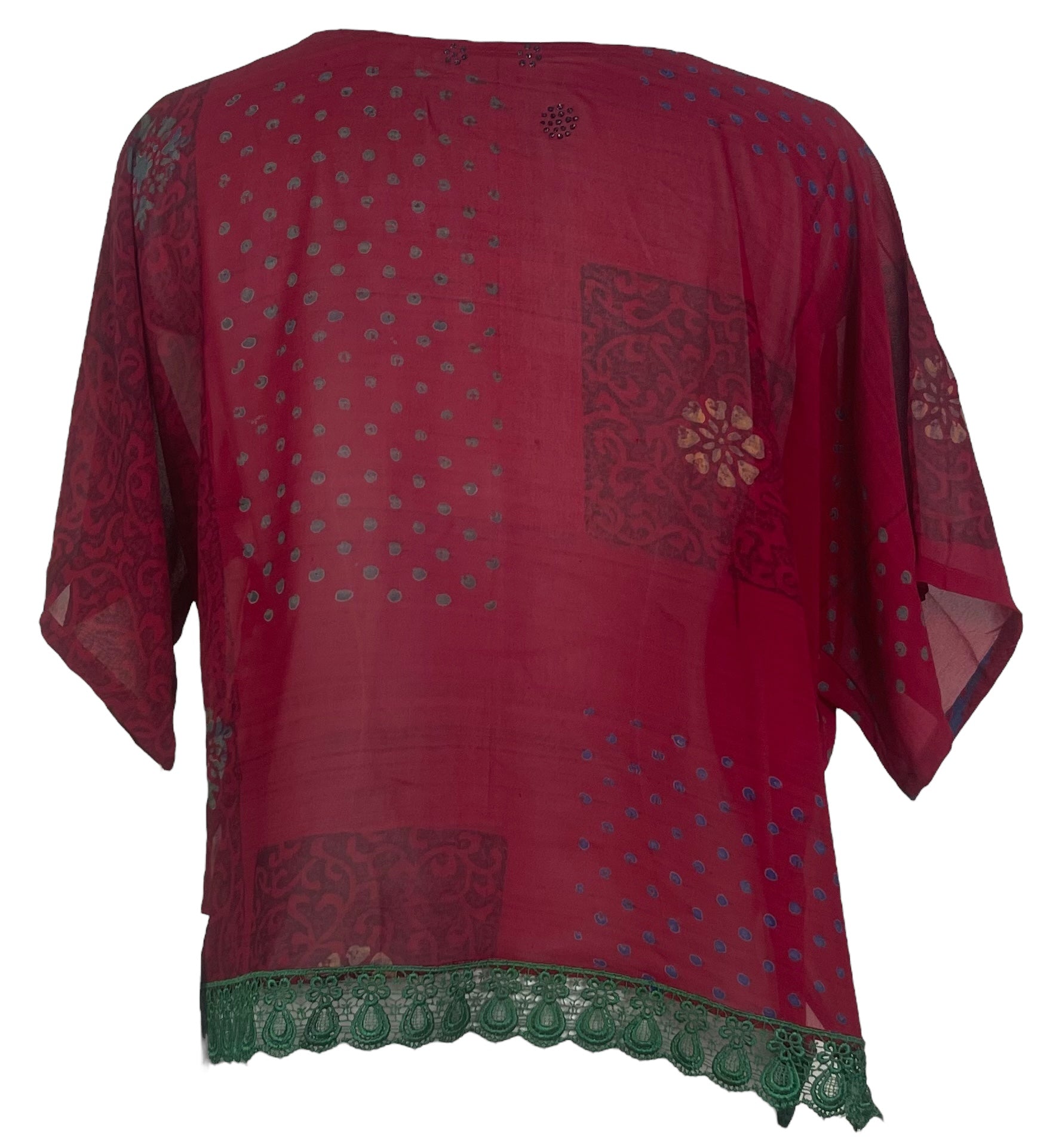 PRG7933 Sheer Avatar Pure Silk Side Slit Top