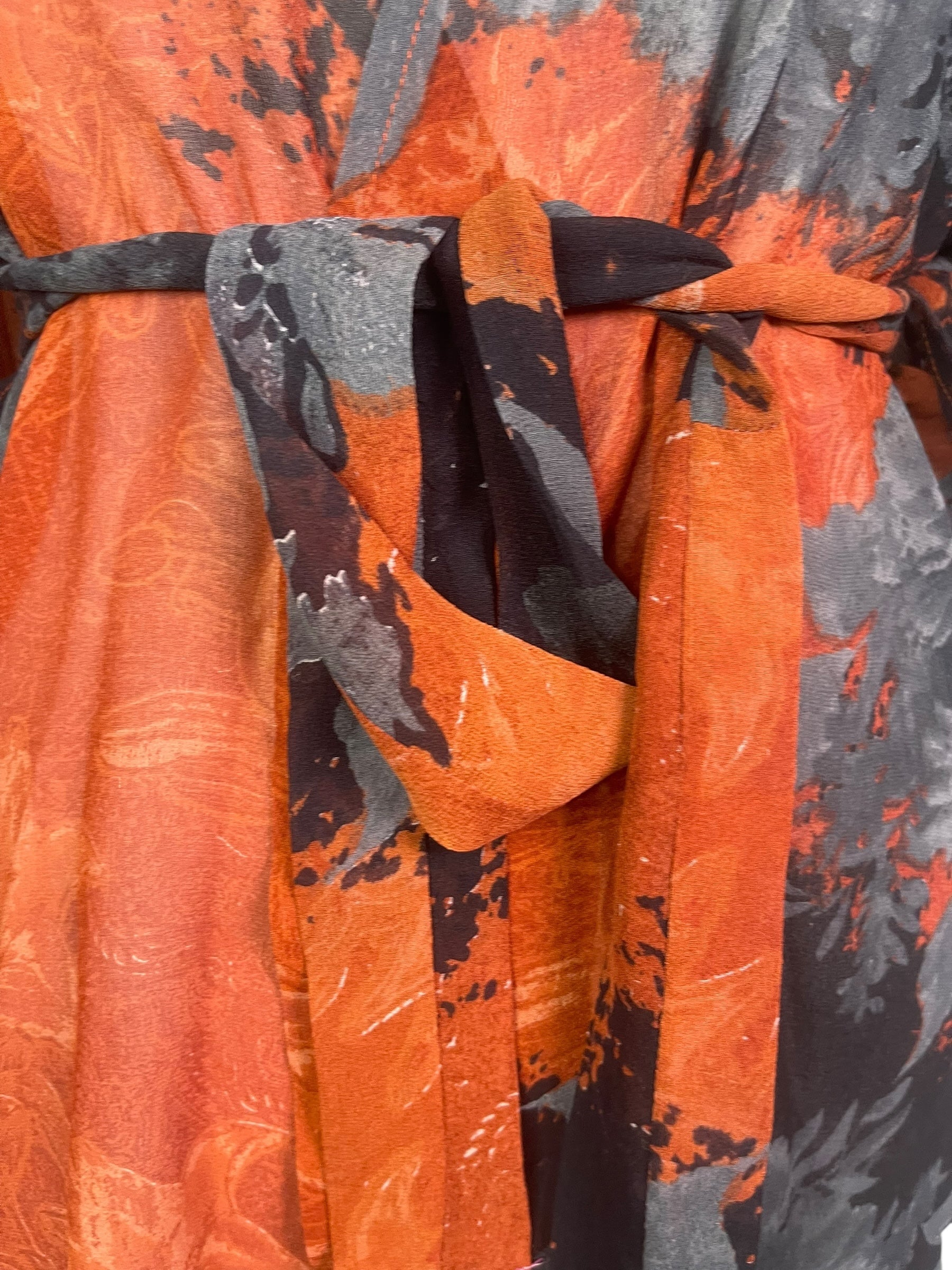 PREVIEW PRG8522 Sheer Avatar Pure Silk Kimono-Sleeved Jacket with Belt by MARCH2026 – Handmade ethical Short Kimono from sariKNOTsari using upcycled silk. Designed in Canada for travel and slow fashion, loved from Toronto to LA to Sydney. Featuring Zsiska, Bryn Walker and Artisan Leather coats by Rejean Pepin, Pepin designs