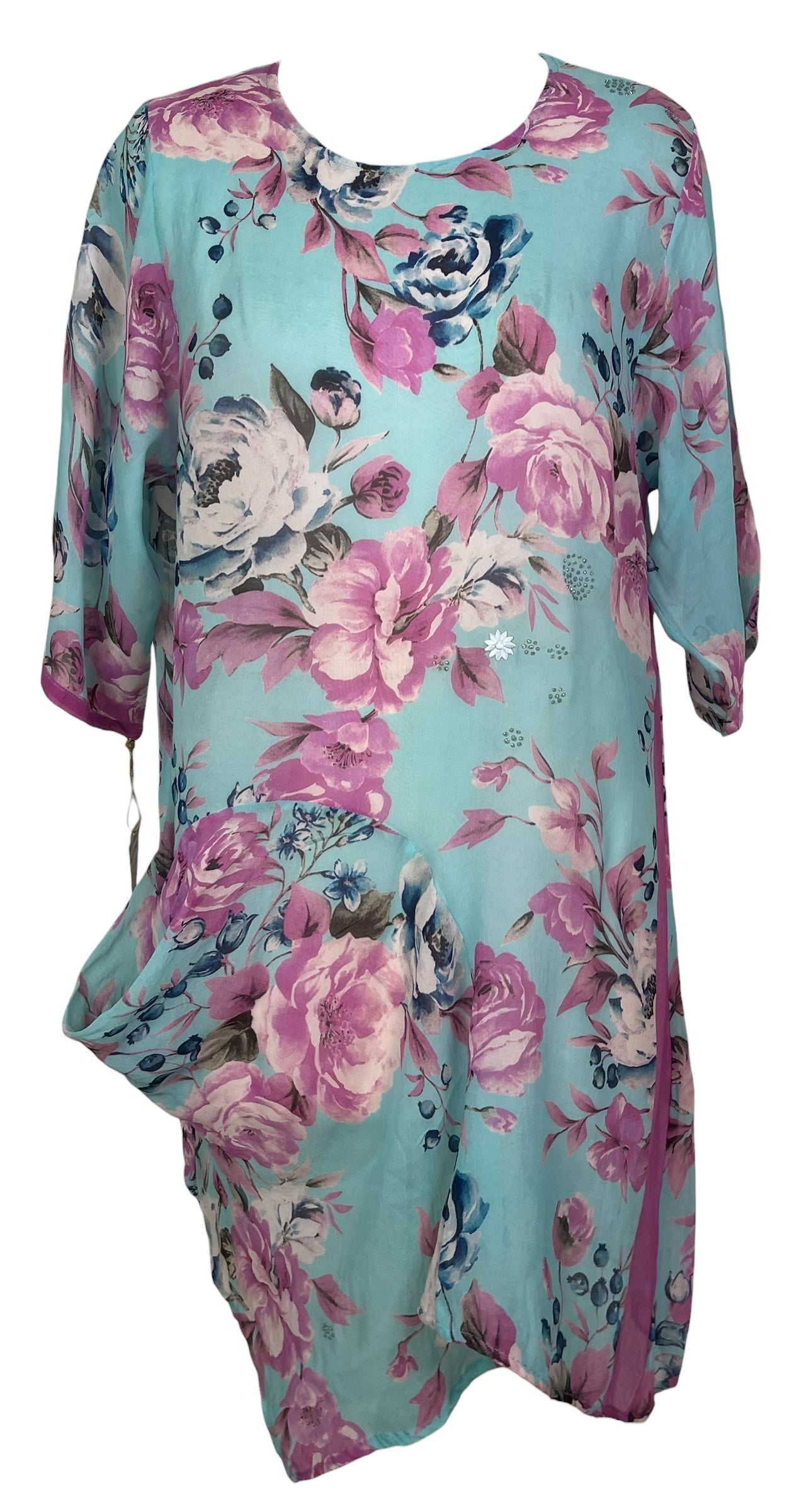 PREVIEW PRG8482 Sheer Avatar Pure Silk Self Pocket Tunic Dress by FEBRUARY2026 – Handmade ethical Self Pocket Tunic from sariKNOTsari using upcycled silk. Designed in Canada for travel and slow fashion, loved from Toronto to LA to Sydney.