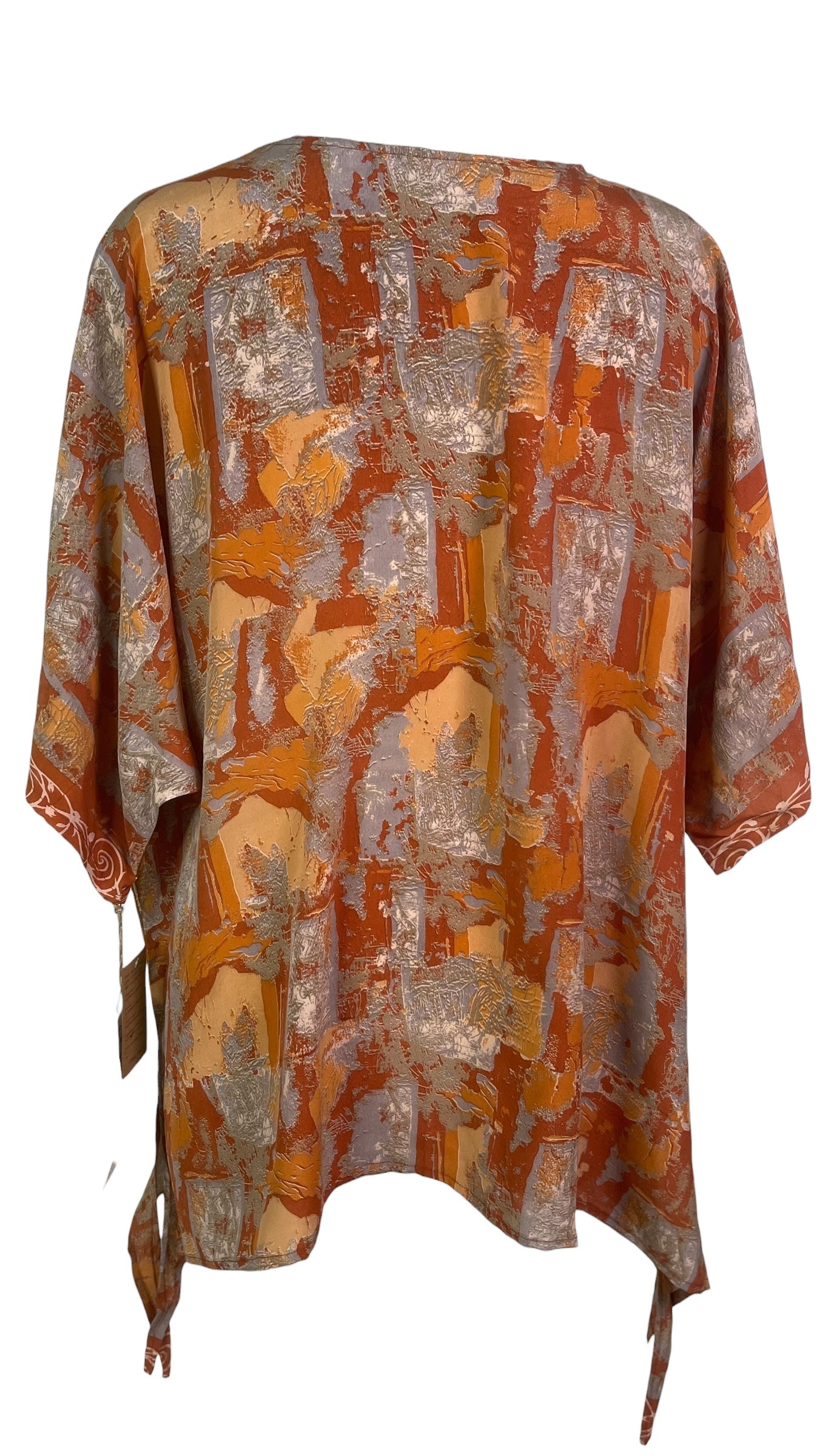 PRC8463 Wabi Sabi Pure Silk Long Tunic with Side Ties